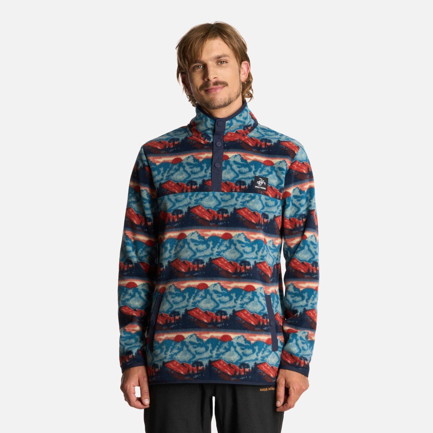 Polerón Hombre Tokerau Print Azul Noche Haka Honu I25-0