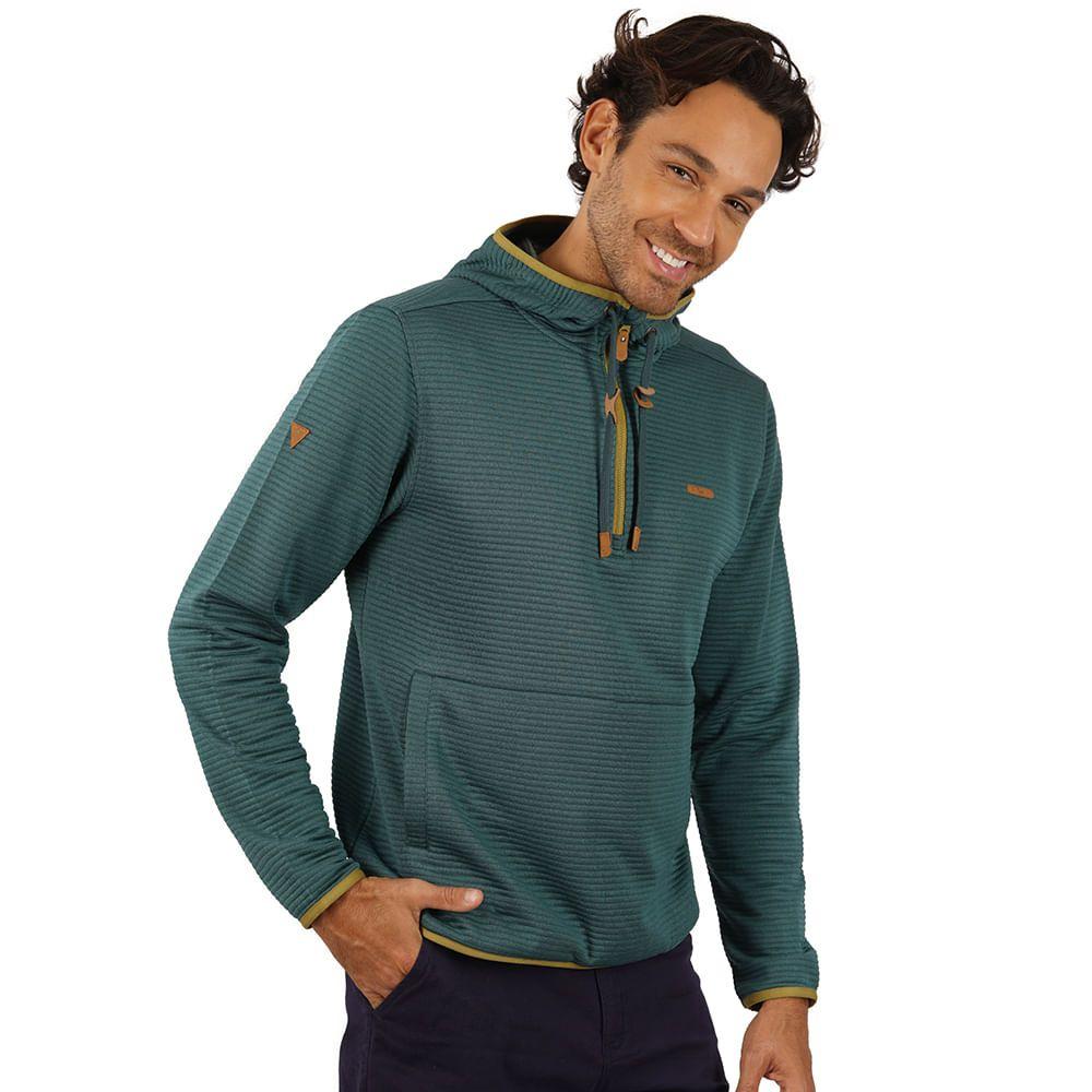 Poleron Hombre Baffle Nano-F 14 Zip Hoody Petroleo Melange Lippi-2