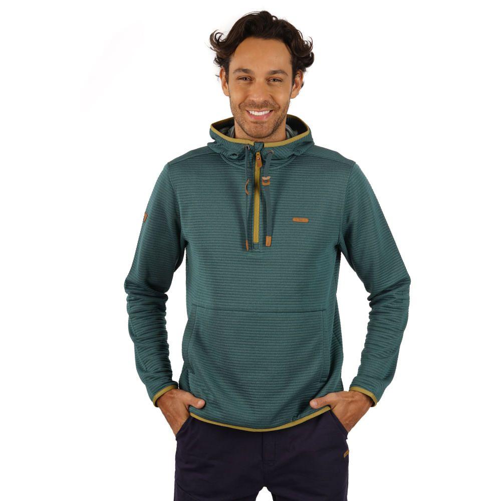 Poleron Hombre Baffle Nano-F 14 Zip Hoody Petroleo Melange Lippi-3