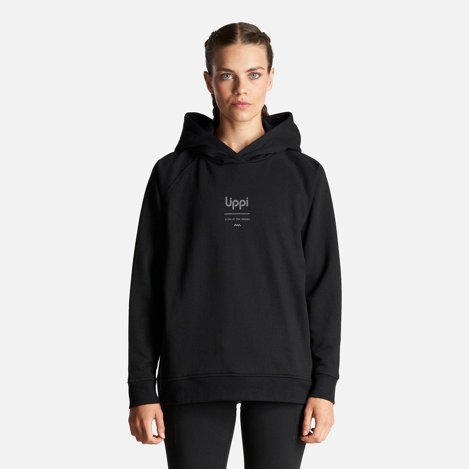 Poleron Mujer Insigne Hoody Sweatshirt Front Print Negro Lippi-1