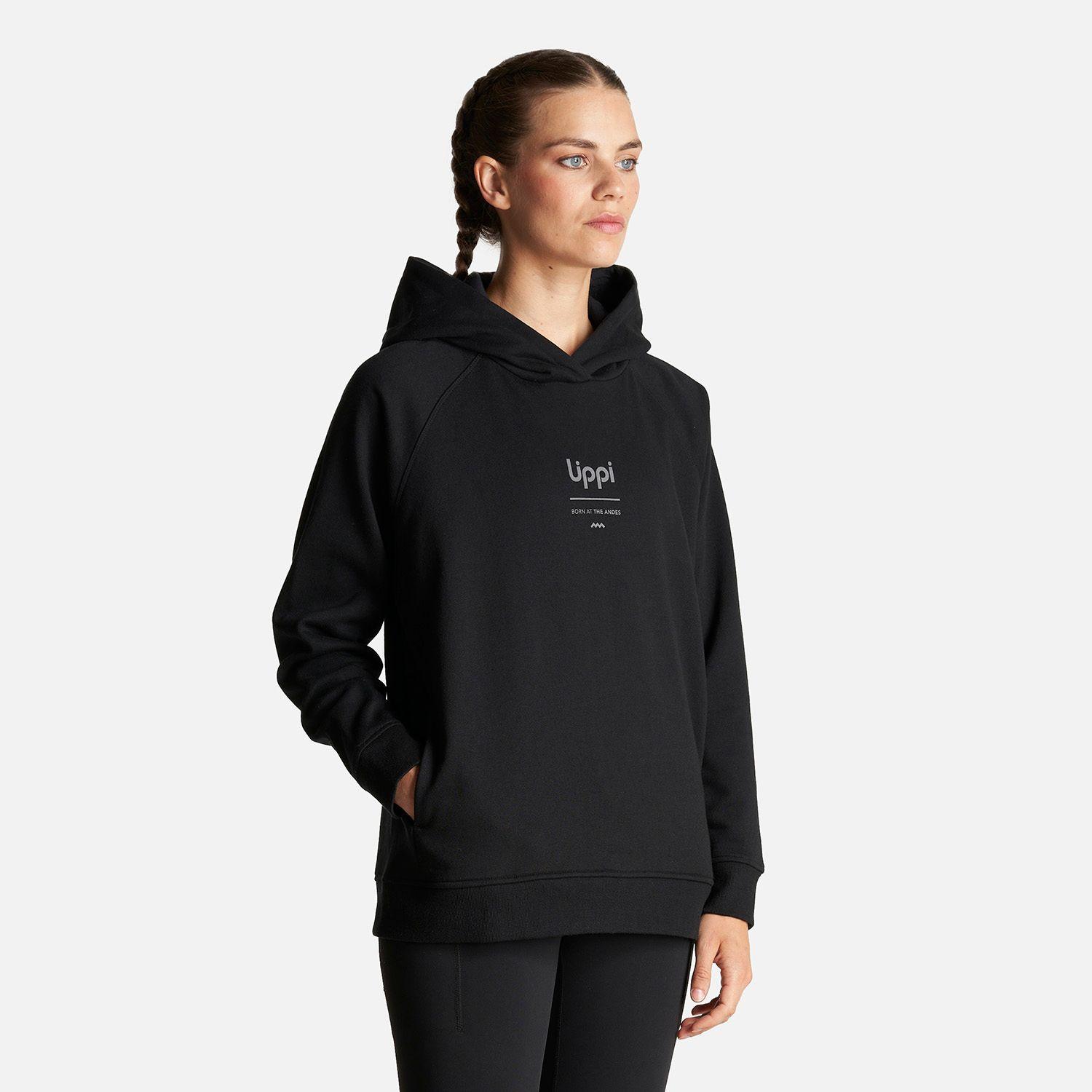 Poleron Mujer Insigne Hoody Sweatshirt Front Print Negro Lippi-2