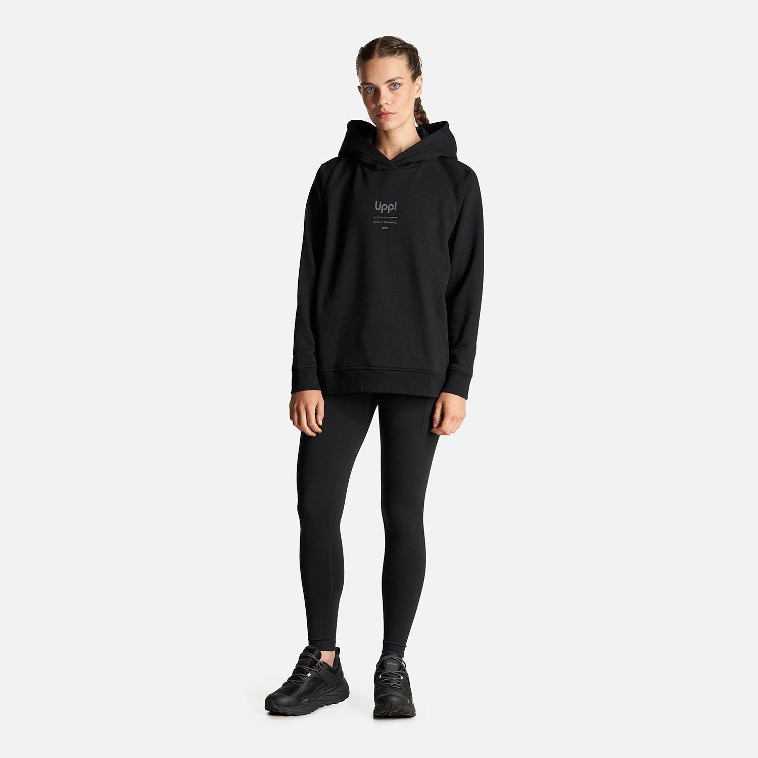 Poleron Mujer Insigne Hoody Sweatshirt Front Print Negro Lippi-7