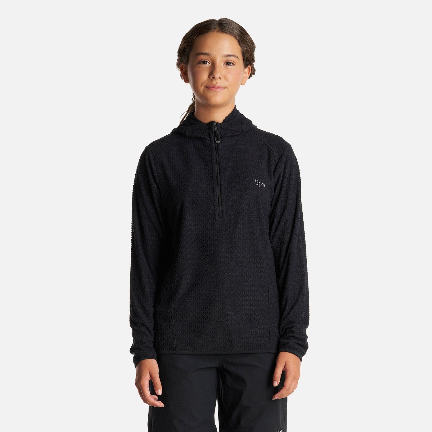 Poleron Teen Girl Mild Nano-F 14 Zip Hoody Negro Lippi I23-1