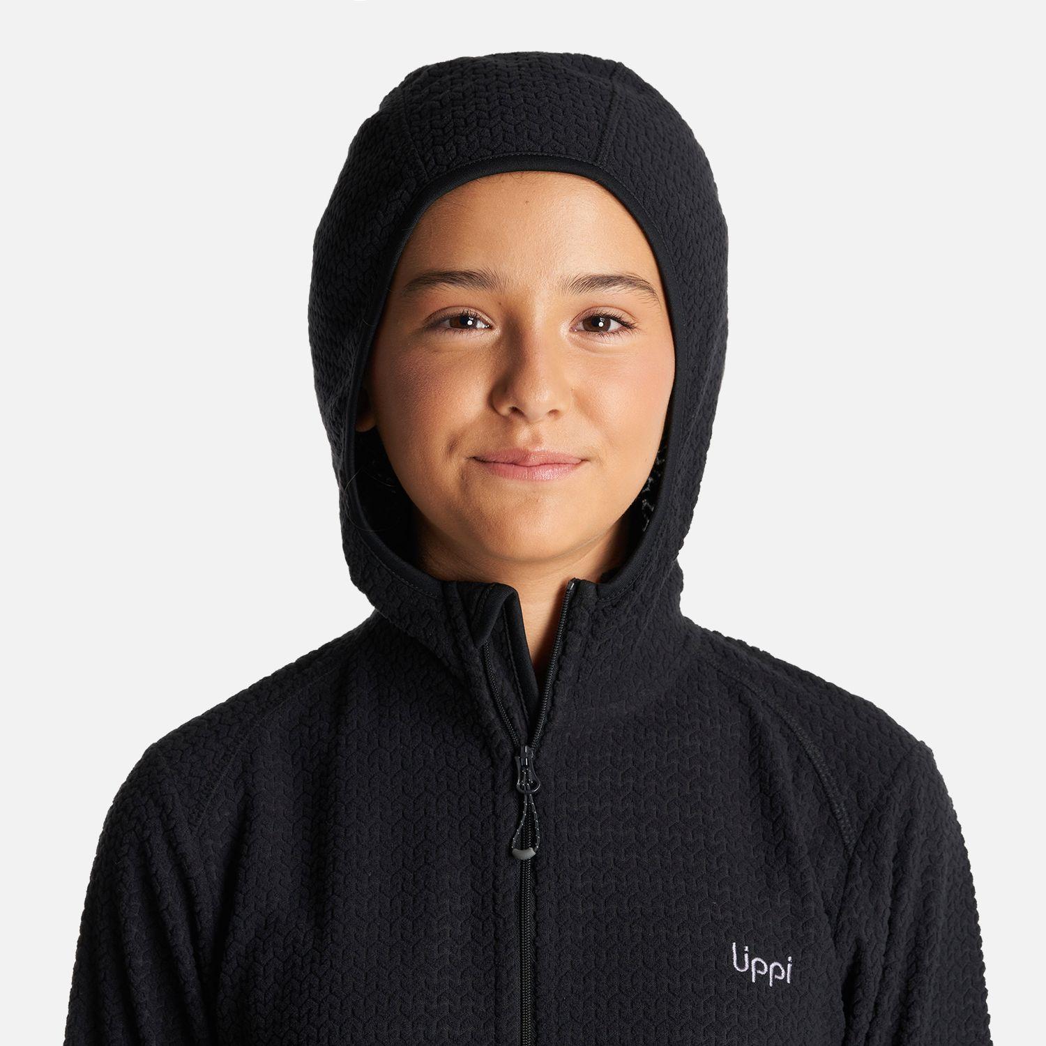 Poleron Teen Girl Mild Nano-F 14 Zip Hoody Negro Lippi I23-4