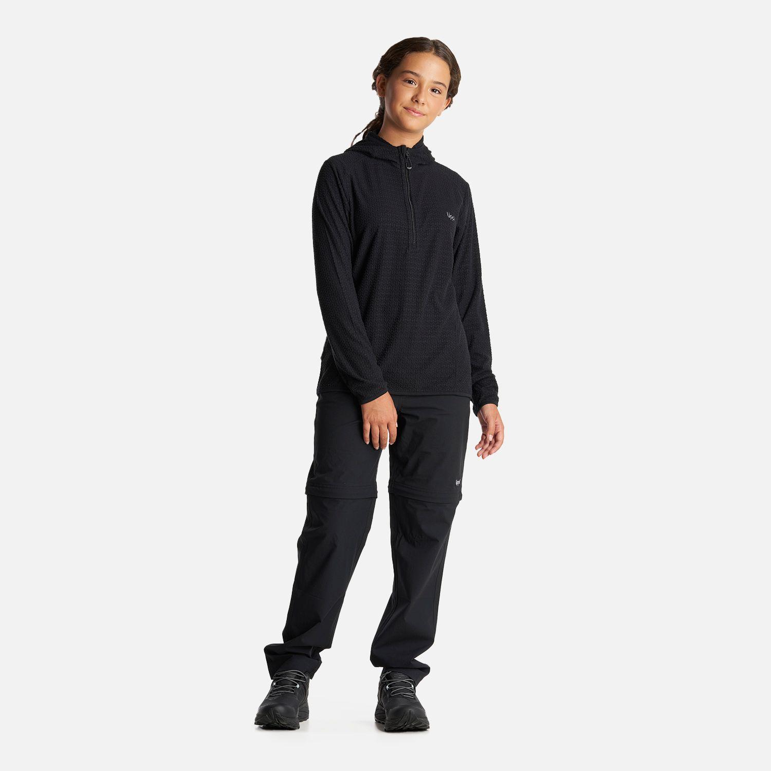 Poleron Teen Girl Mild Nano-F 14 Zip Hoody Negro Lippi I23-5
