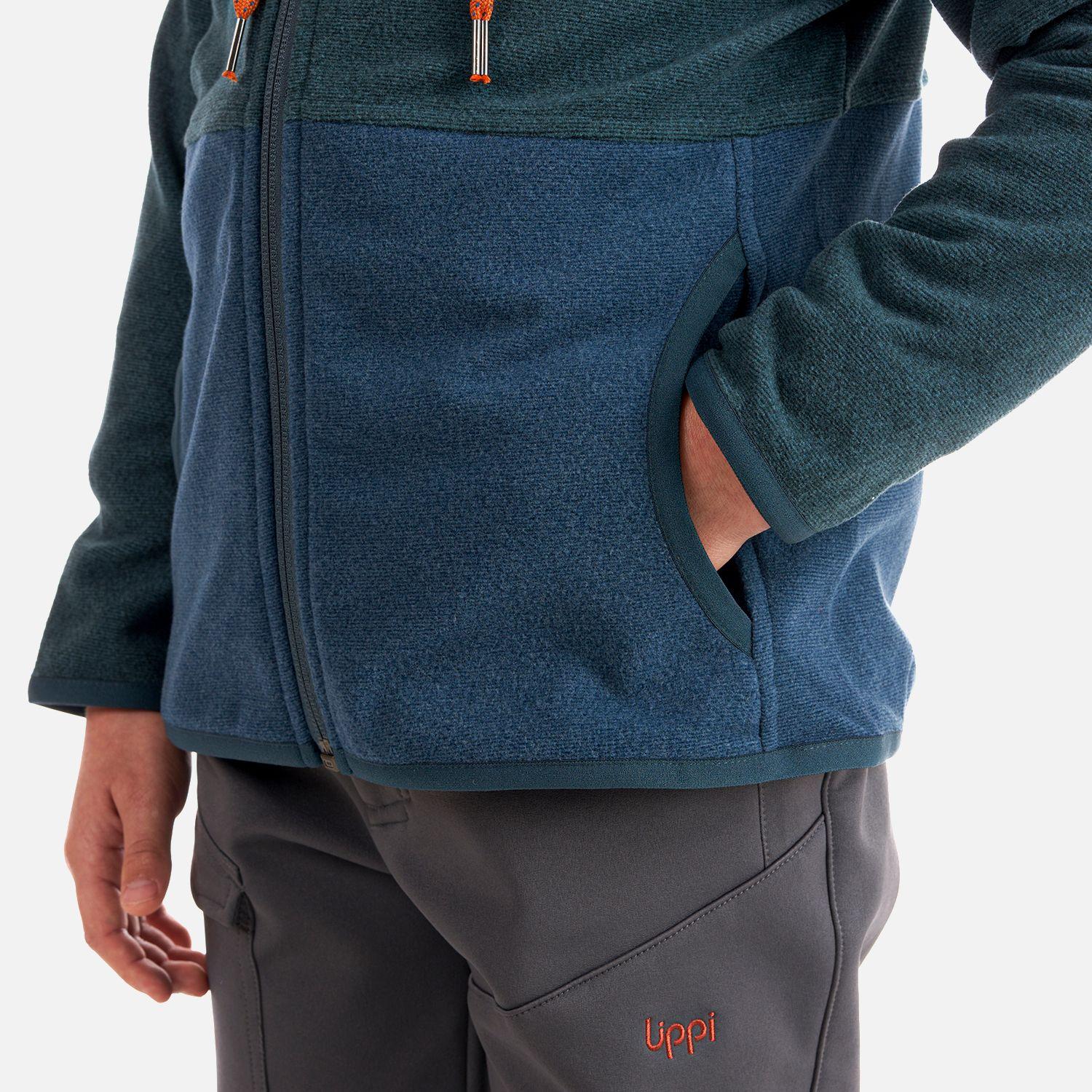Poleron Niño Stripes Nano-F Full Zip Hoody Azul Noche Azul Lippi-5