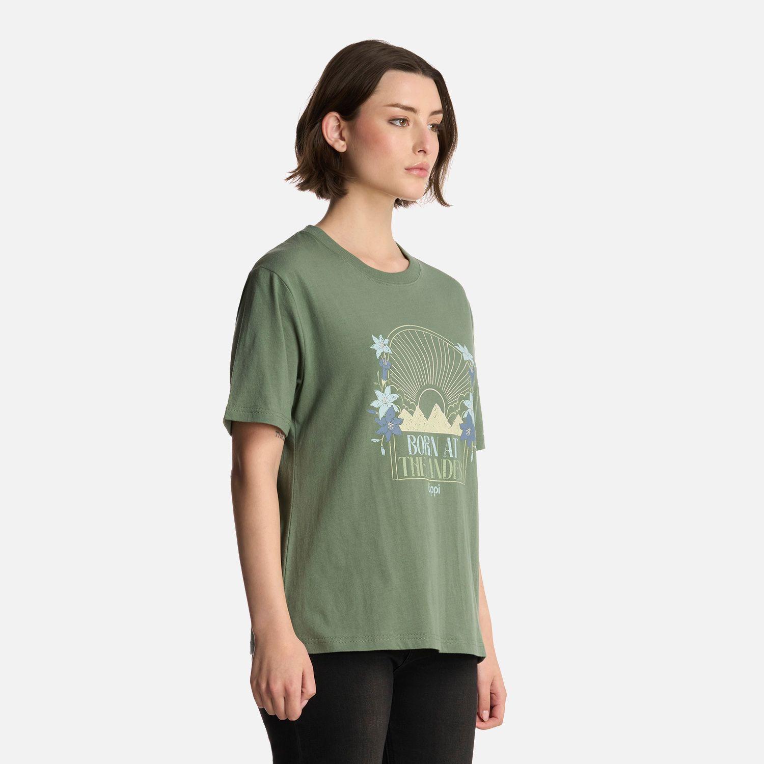 Polera Mujer Logo Lippi T-Shirt Jade Oscuro Lippi-1