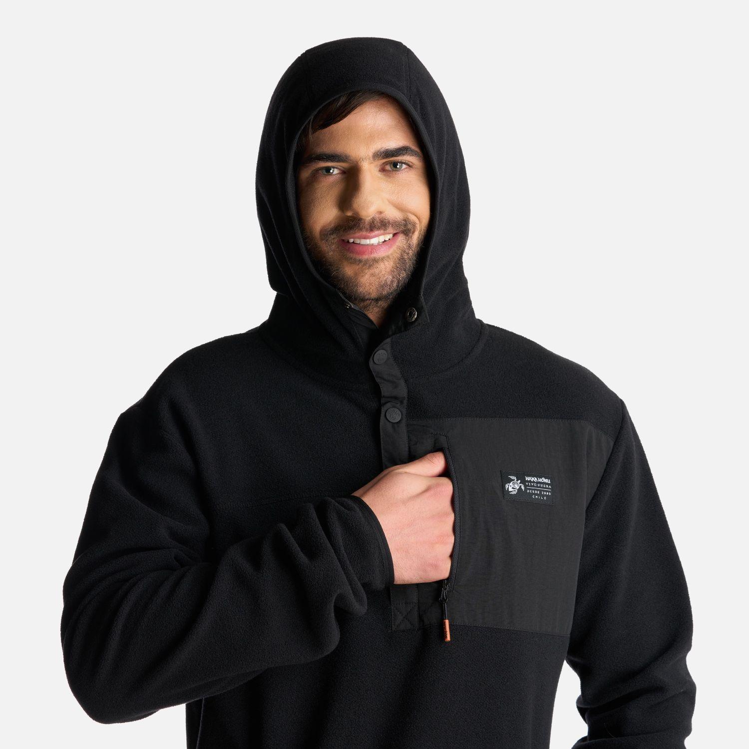 Poleron Hombre Tokerau Hoodie Negro Haka Honu-5