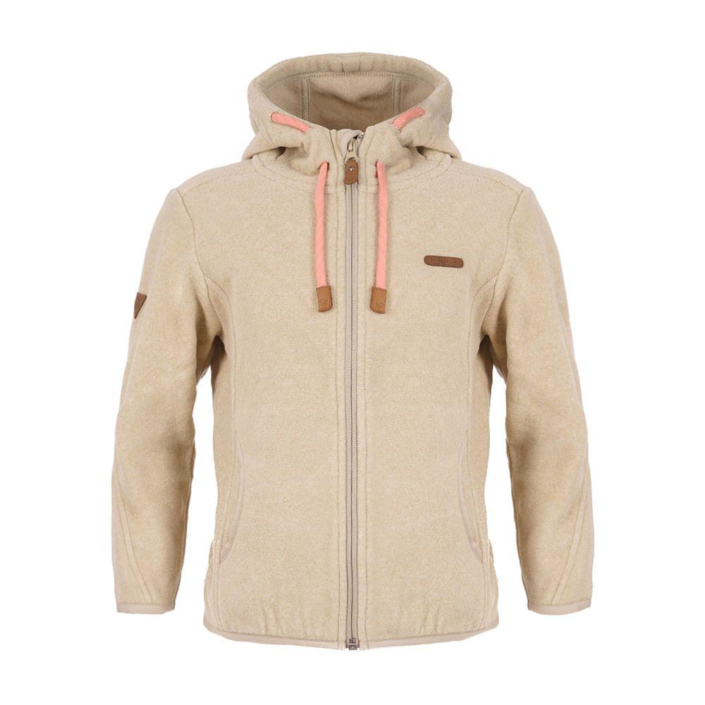 Poleron Niña Stripes Nano-F Full Zip Crema Lippi-0