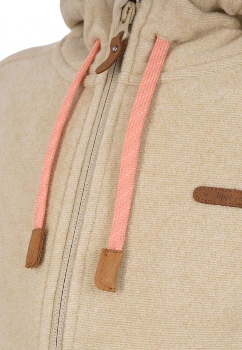 Poleron Niña Stripes Nano-F Full Zip Crema Lippi-3