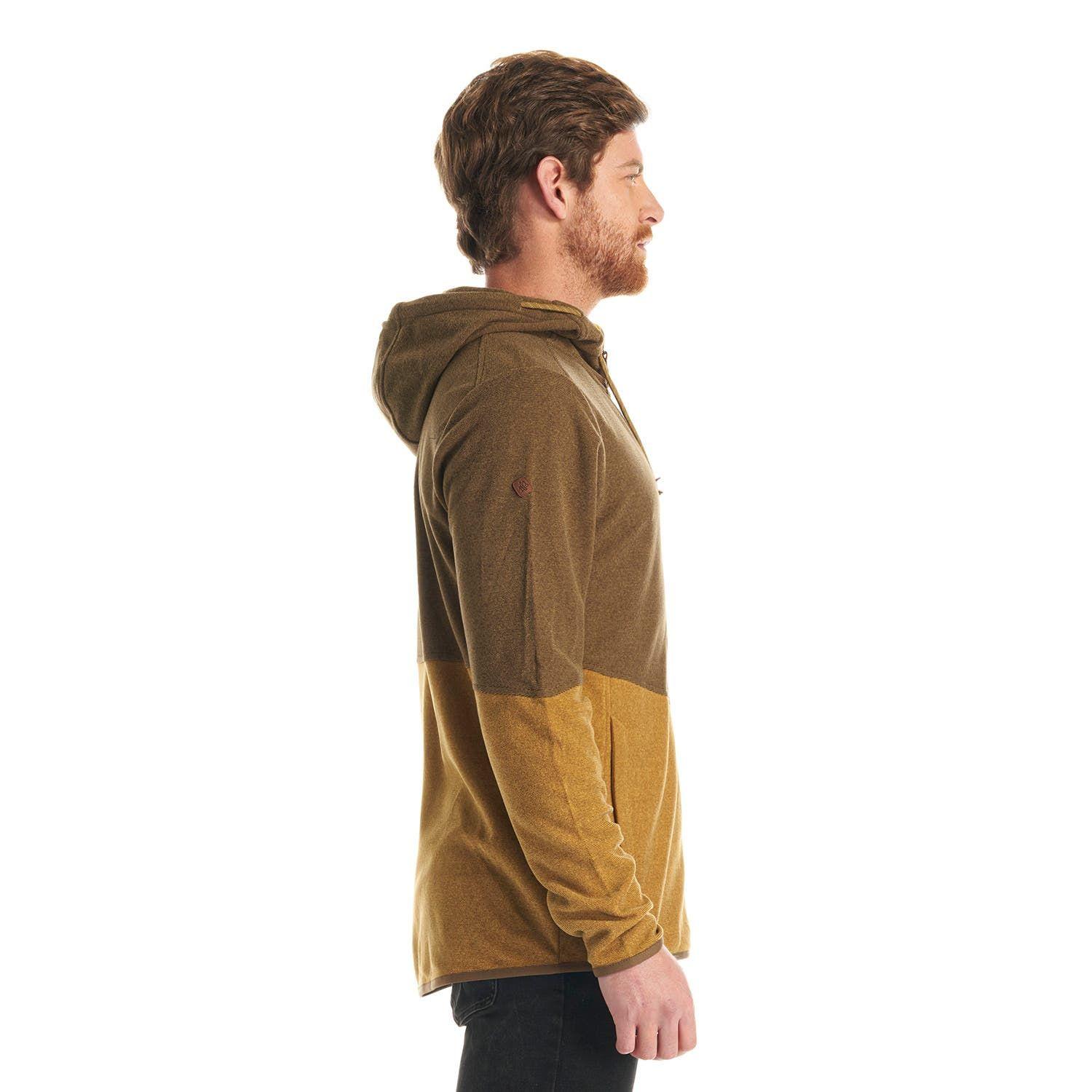 Poleron Hombre Stripes Nano-F Full Zip Hoody Mostaza Lippi V22-3