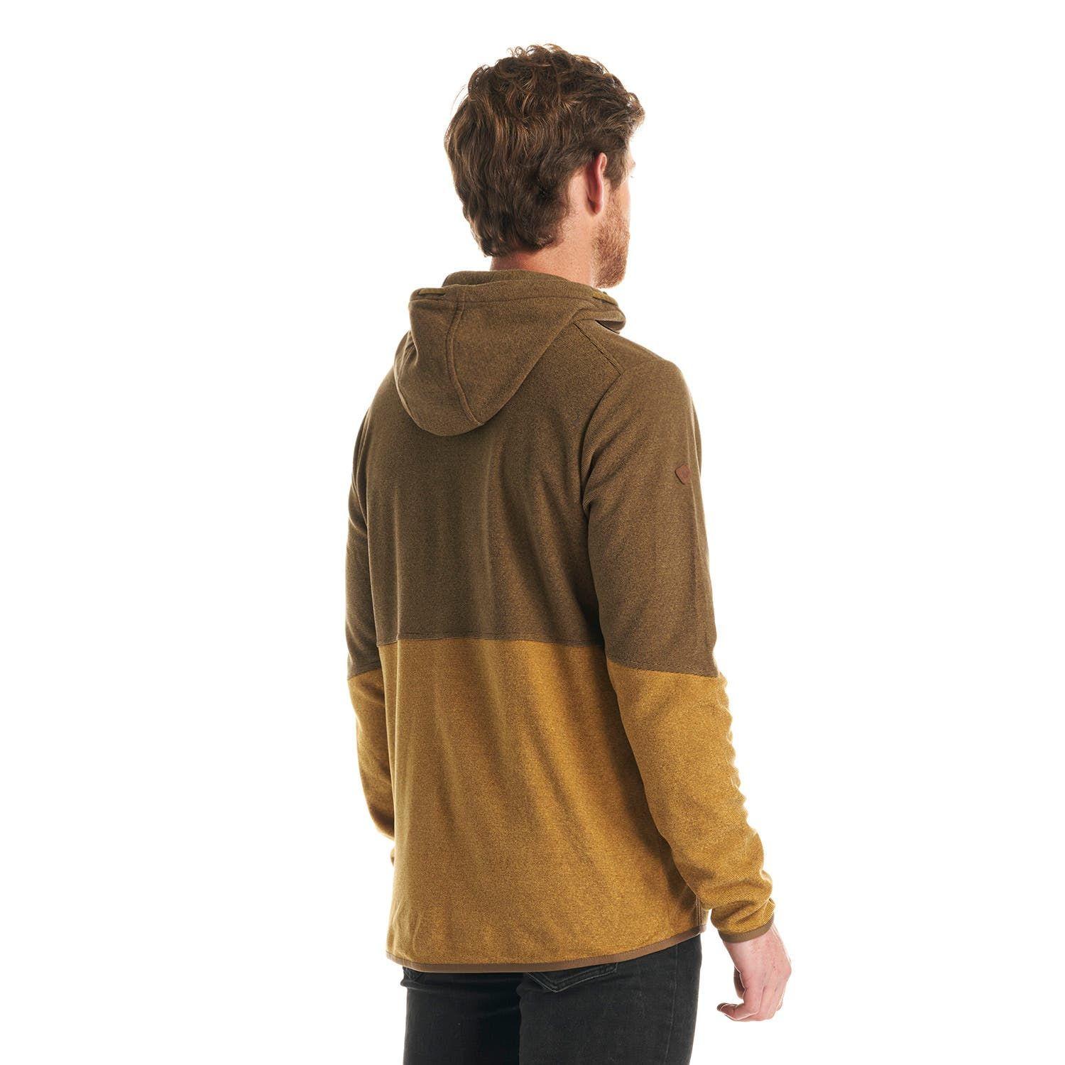 Poleron Hombre Stripes Nano-F Full Zip Hoody Mostaza Lippi V22-4