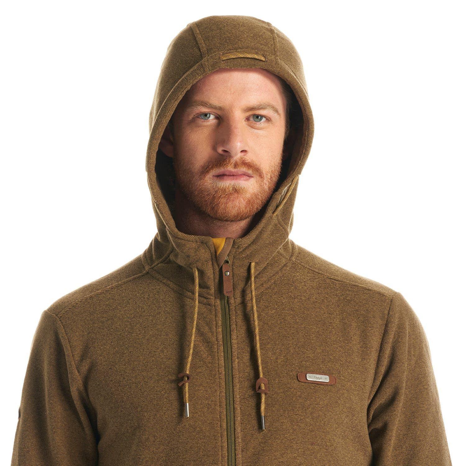 Poleron Hombre Stripes Nano-F Full Zip Hoody Mostaza Lippi V22-6