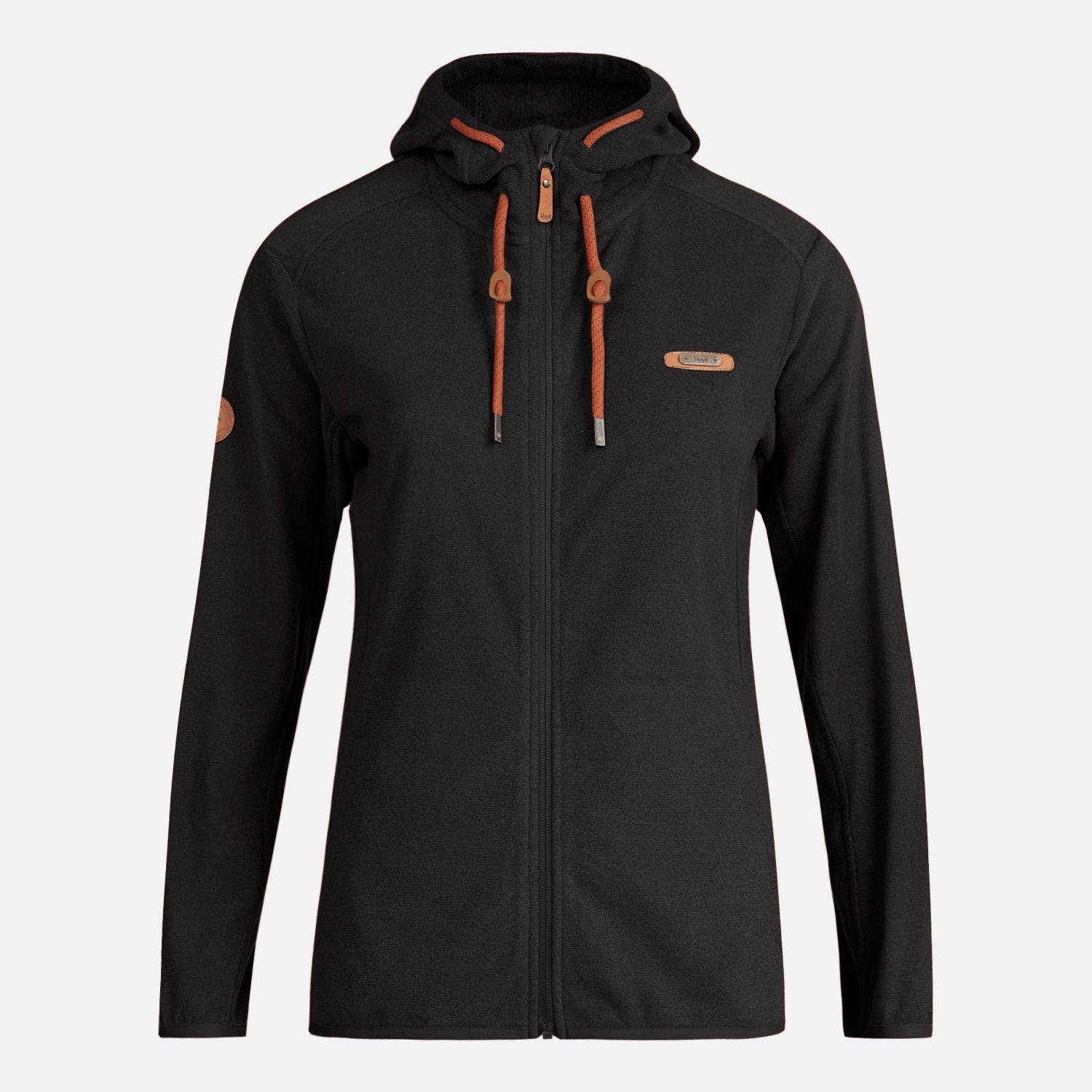 Poleron Teen Girl Stripes Nano-F Full Zip Hoody Negro Lippi I23-0