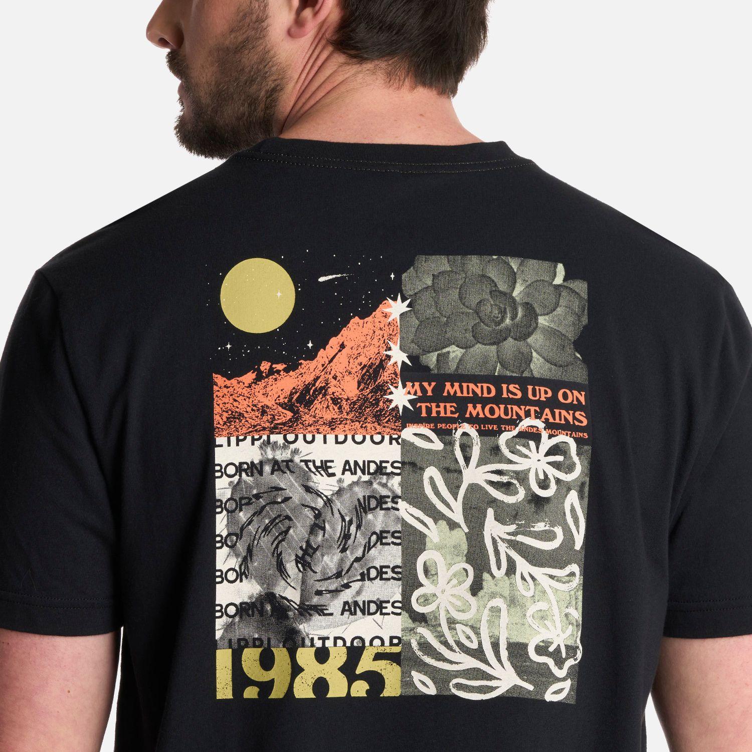 Polera Hombre Up on the Mountain T-Shirt Negro Lippi-3