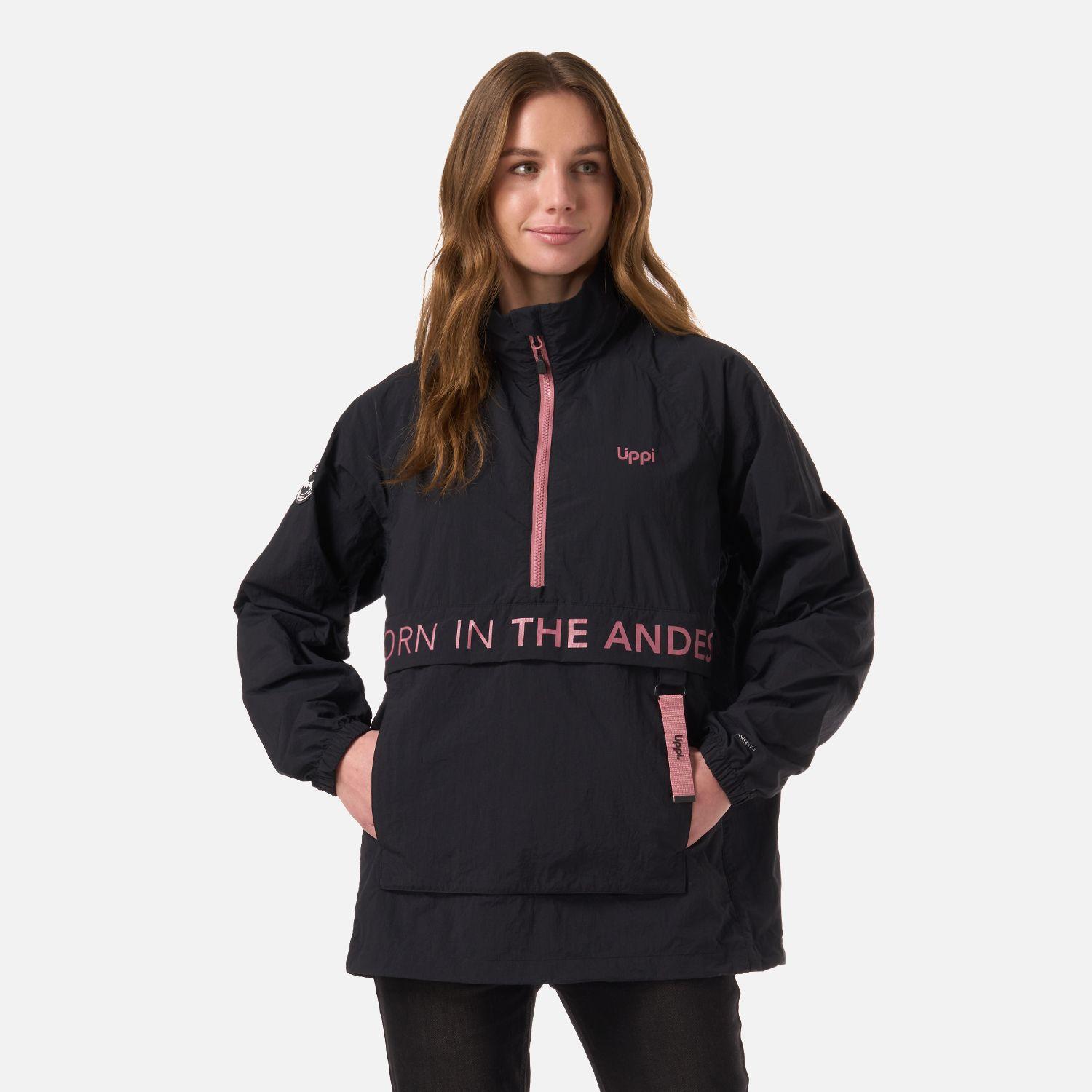 Chaqueta Mujer WindCity WindBreaker 1/4 Zip Jacket Negro Lippi V26-0