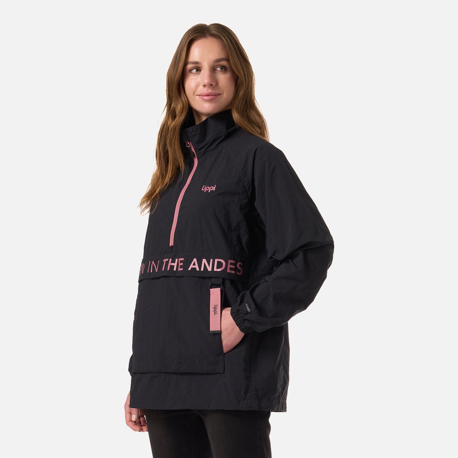 Chaqueta Mujer WindCity WindBreaker 1/4 Zip Jacket Negro Lippi V26-1