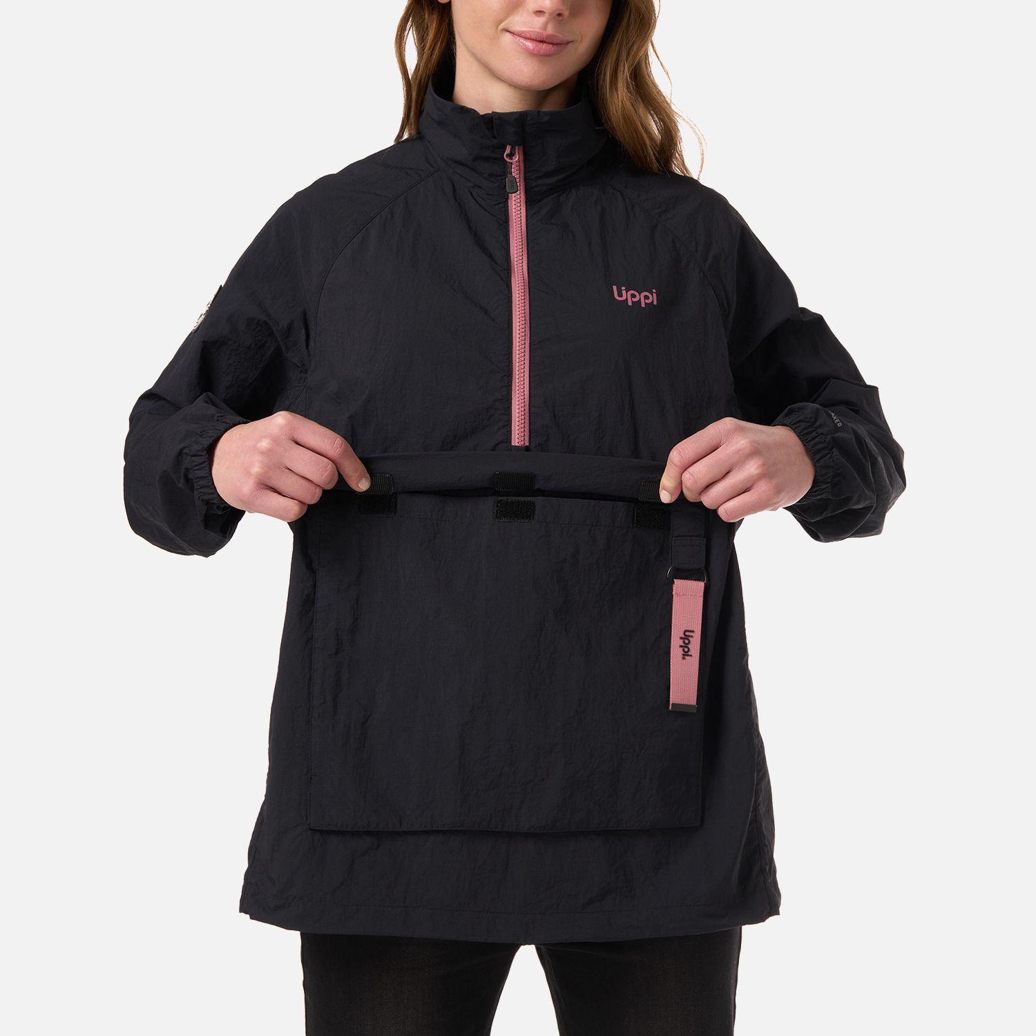 Chaqueta Mujer WindCity WindBreaker 1/4 Zip Jacket Negro Lippi V26-4