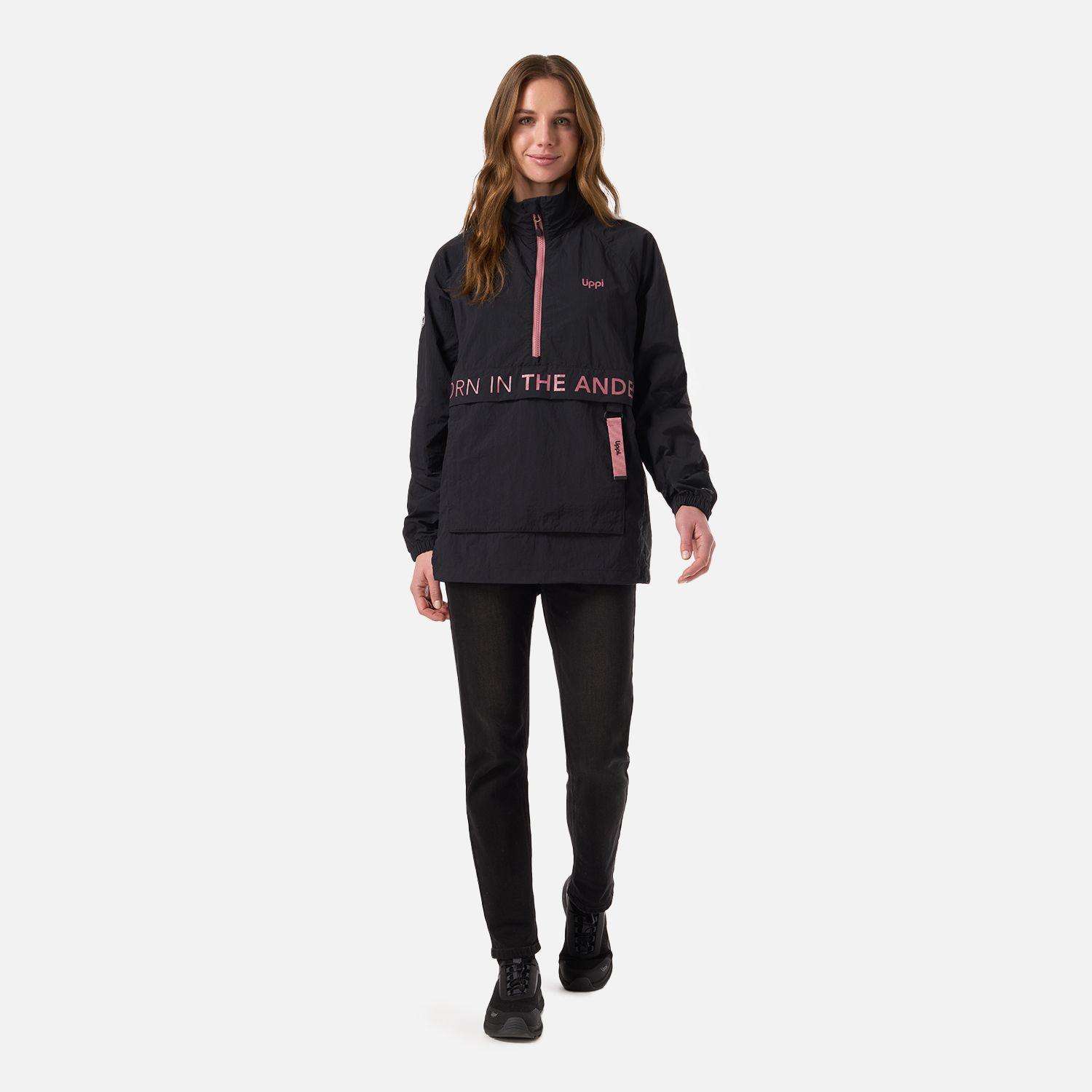 Chaqueta Mujer WindCity WindBreaker 1/4 Zip Jacket Negro Lippi V26-7