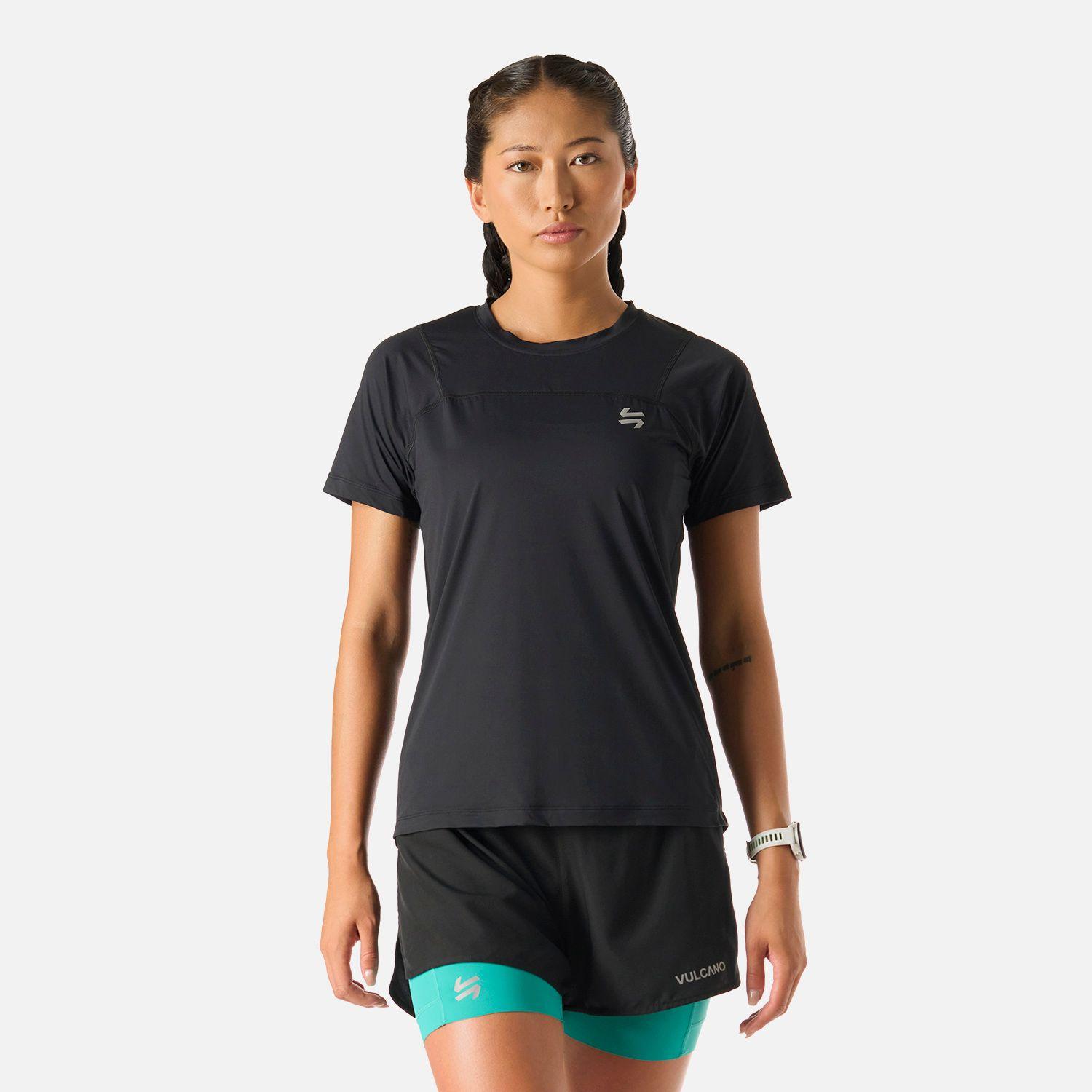 Polera Mujer Built To Move T-Shirt Negro Vulcano-0