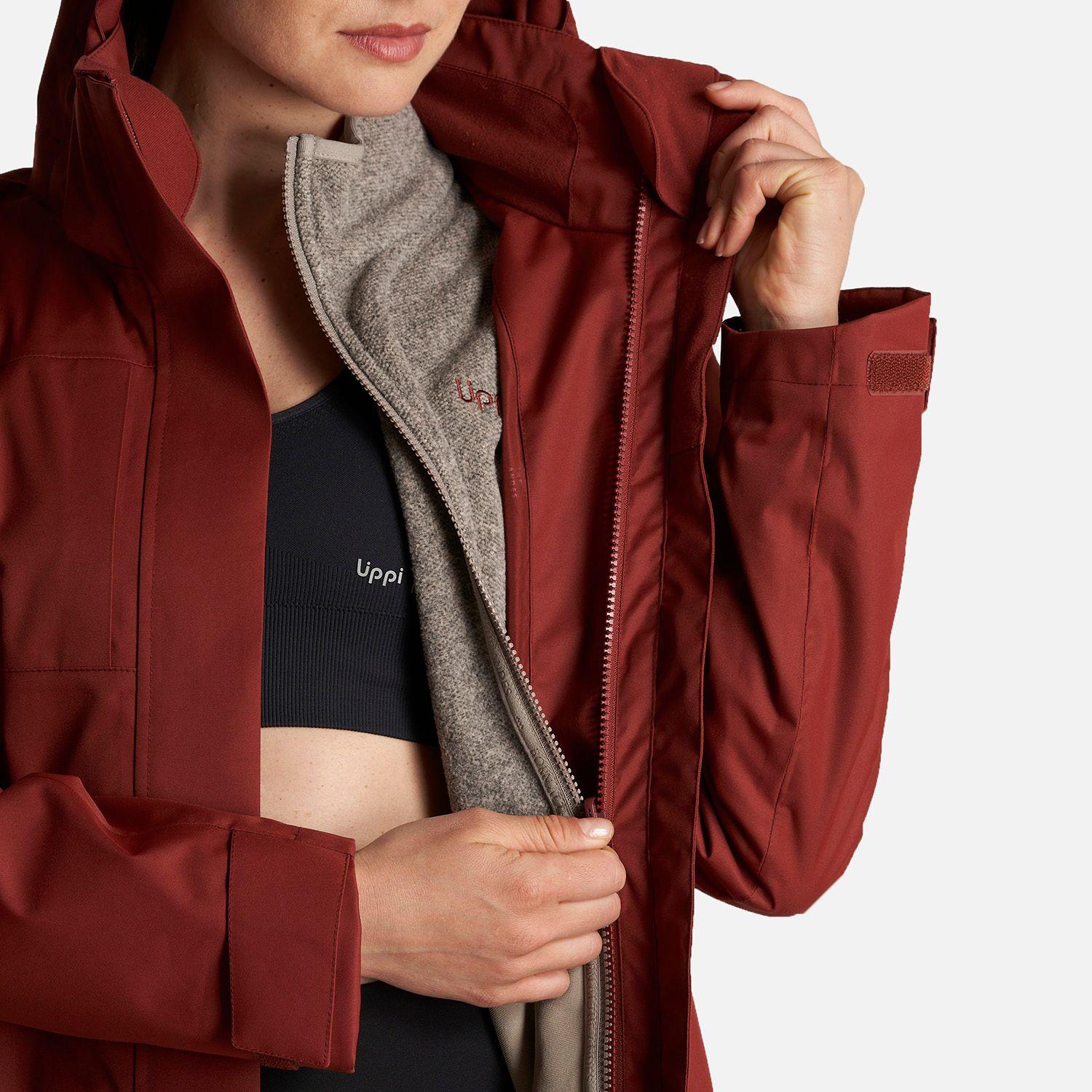 Chaqueta Mujer Tres Cruces Fusion-3 Hoody Jacket Vino/Crema  Lippi-9