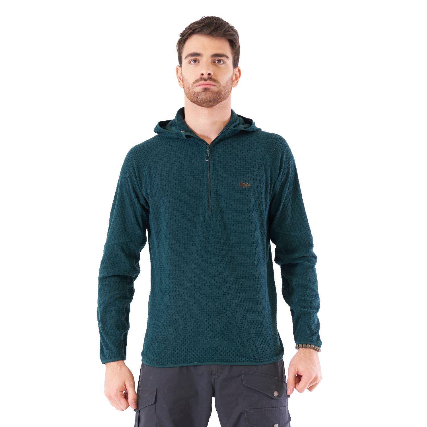 Poleron Hombre Jacaranda Nano-F 14 Zip Hoody Turquesa Oscuro Lippi V21-1