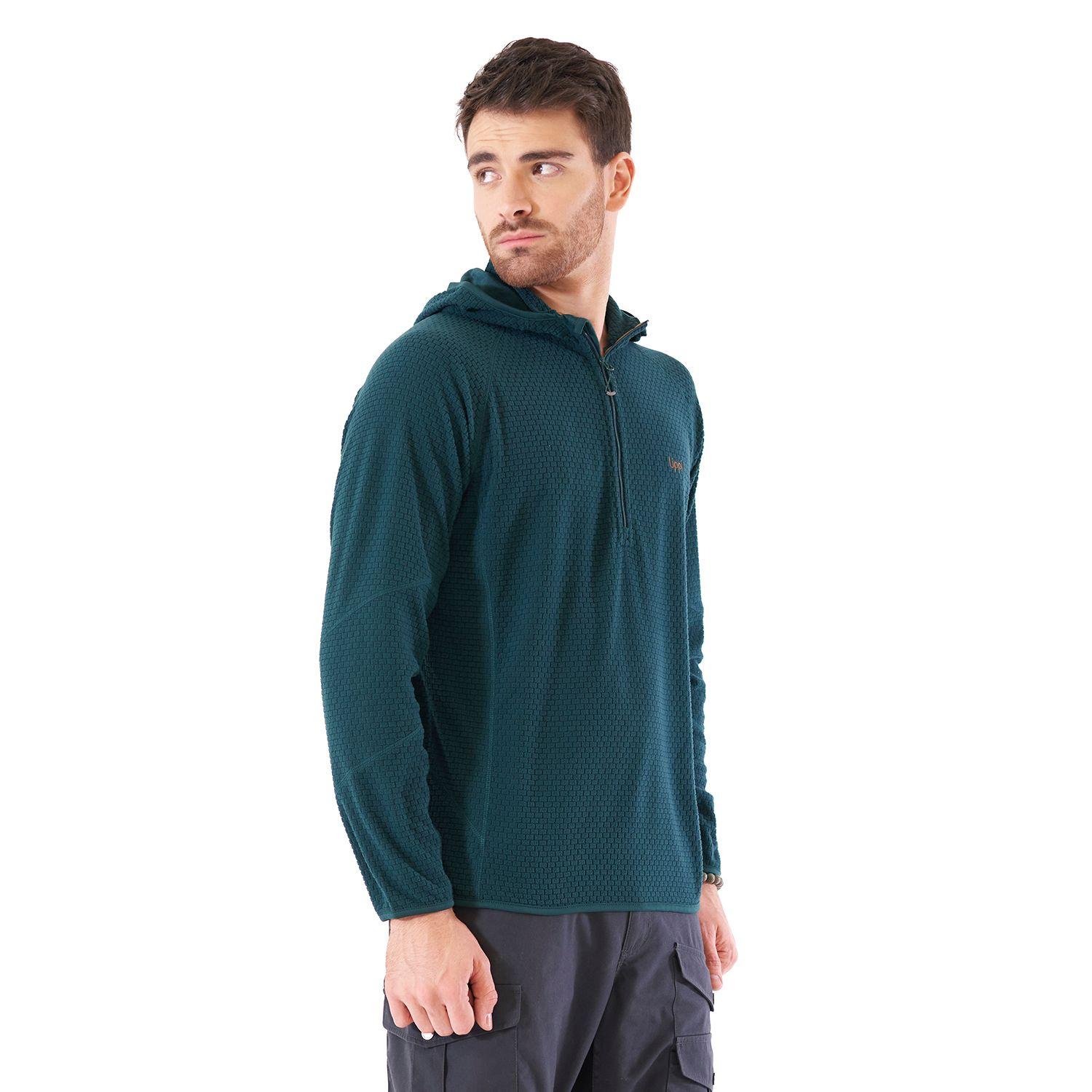 Poleron Hombre Jacaranda Nano-F 14 Zip Hoody Turquesa Oscuro Lippi V21-2