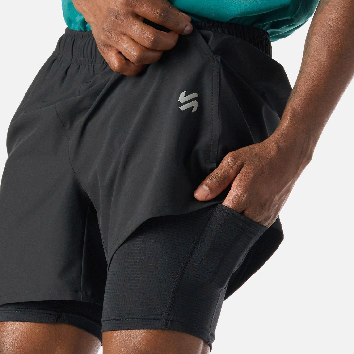 Shorts Hombre Built To Move 2-in-1 5" Shorts Negro Vulcano-6
