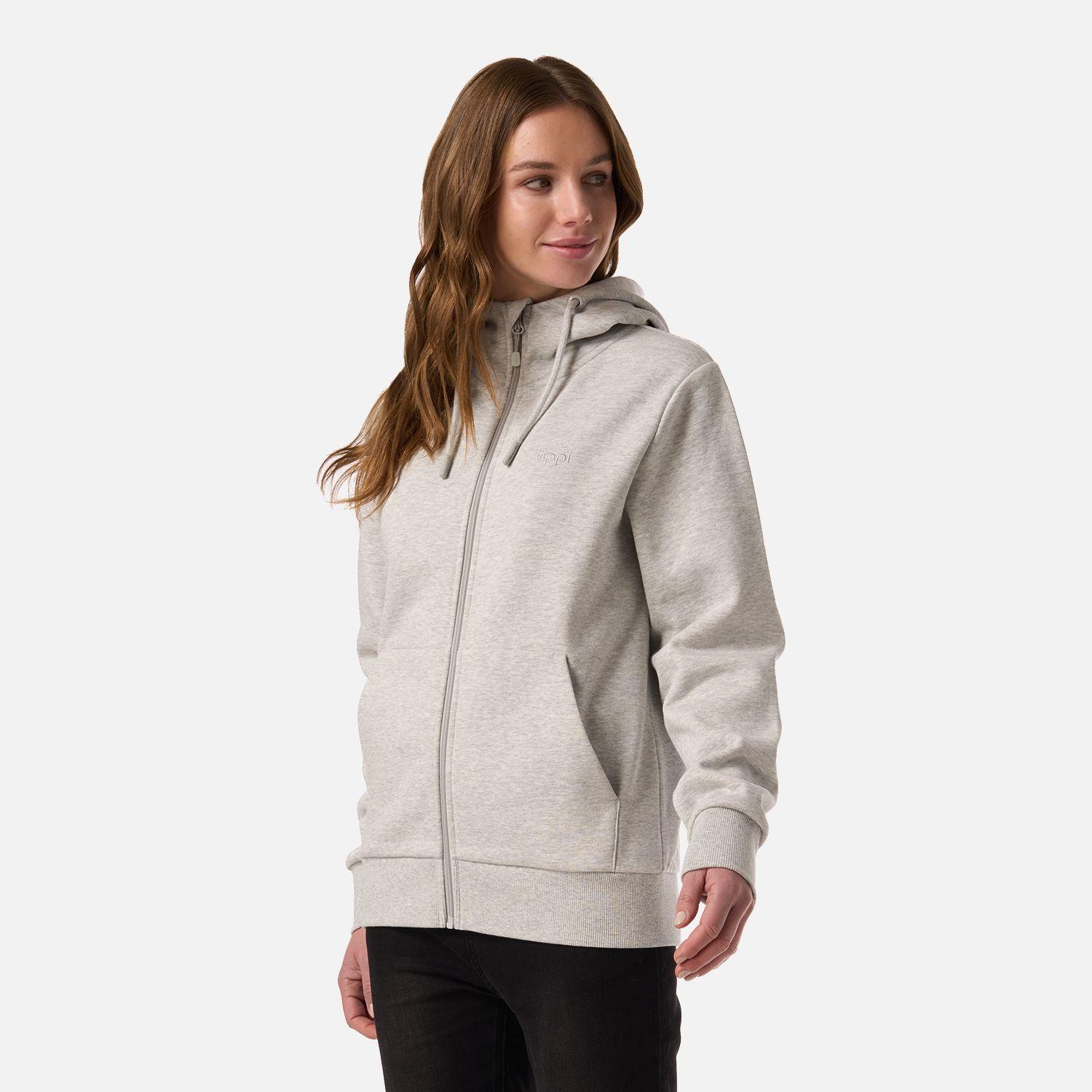 Polerón Mujer Ulmo Full Zip Hoody Sweatshirt Gris Melange Lippi V26-1