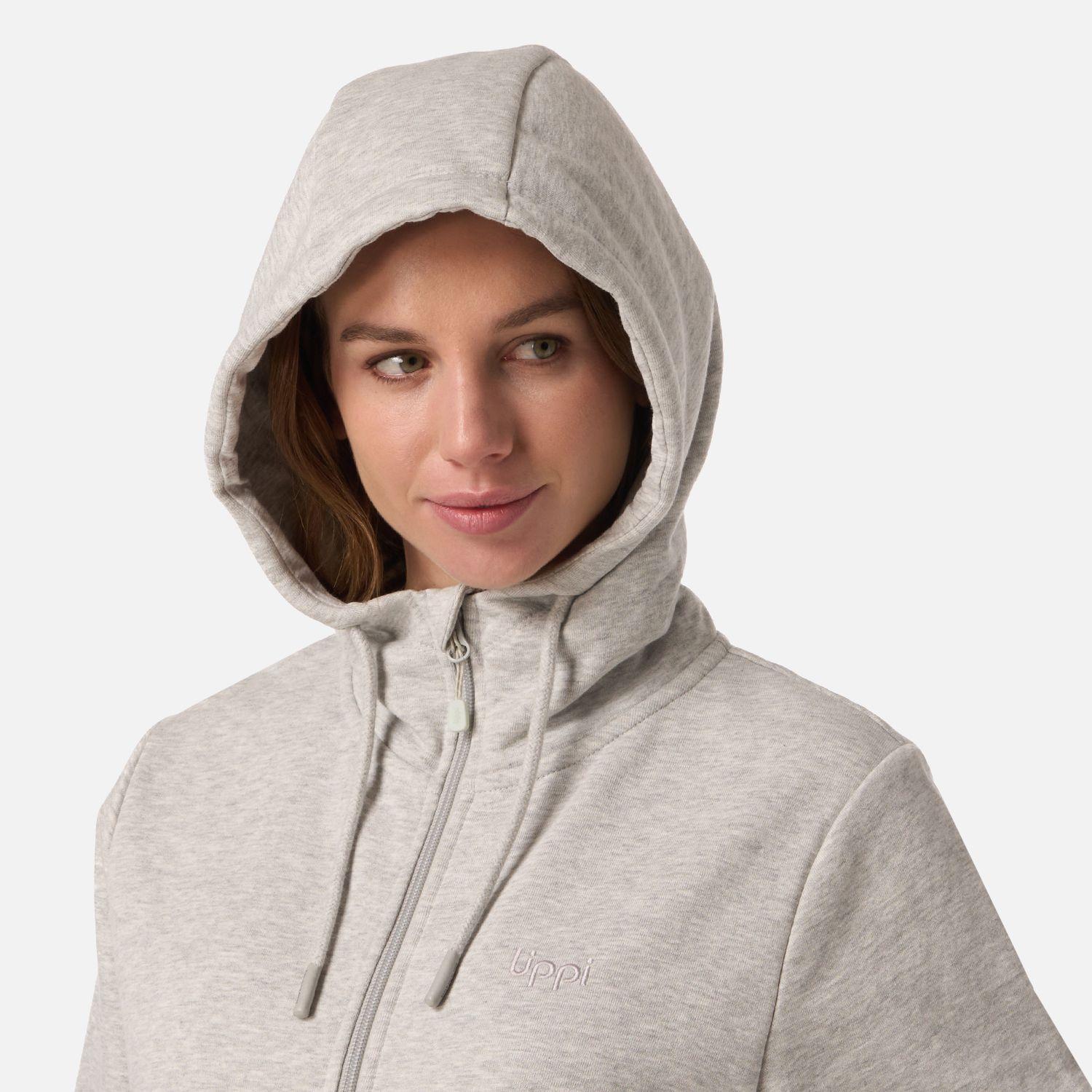 Polerón Mujer Ulmo Full Zip Hoody Sweatshirt Gris Melange Lippi V26-3