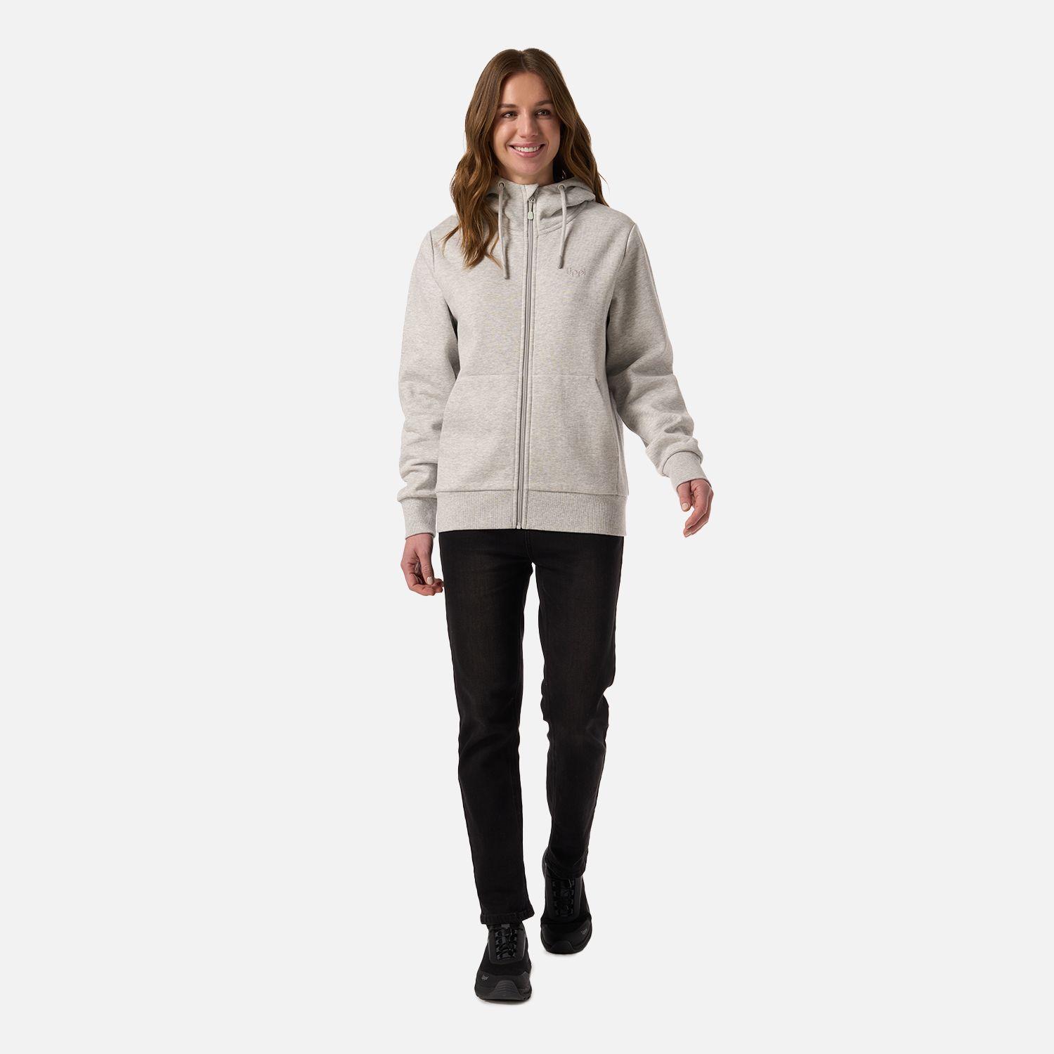 Polerón Mujer Ulmo Full Zip Hoody Sweatshirt Gris Melange Lippi V26-5