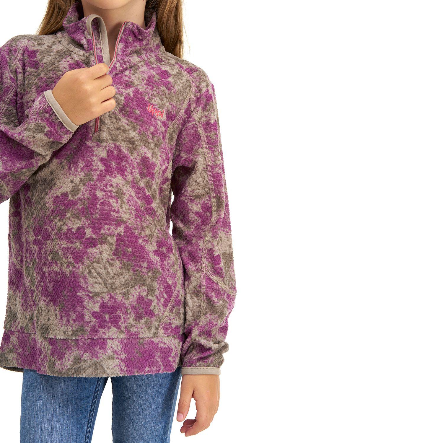 Poleron Niña Saltamontes Nano-F 1/4 Zip Print Crema Lippi-4