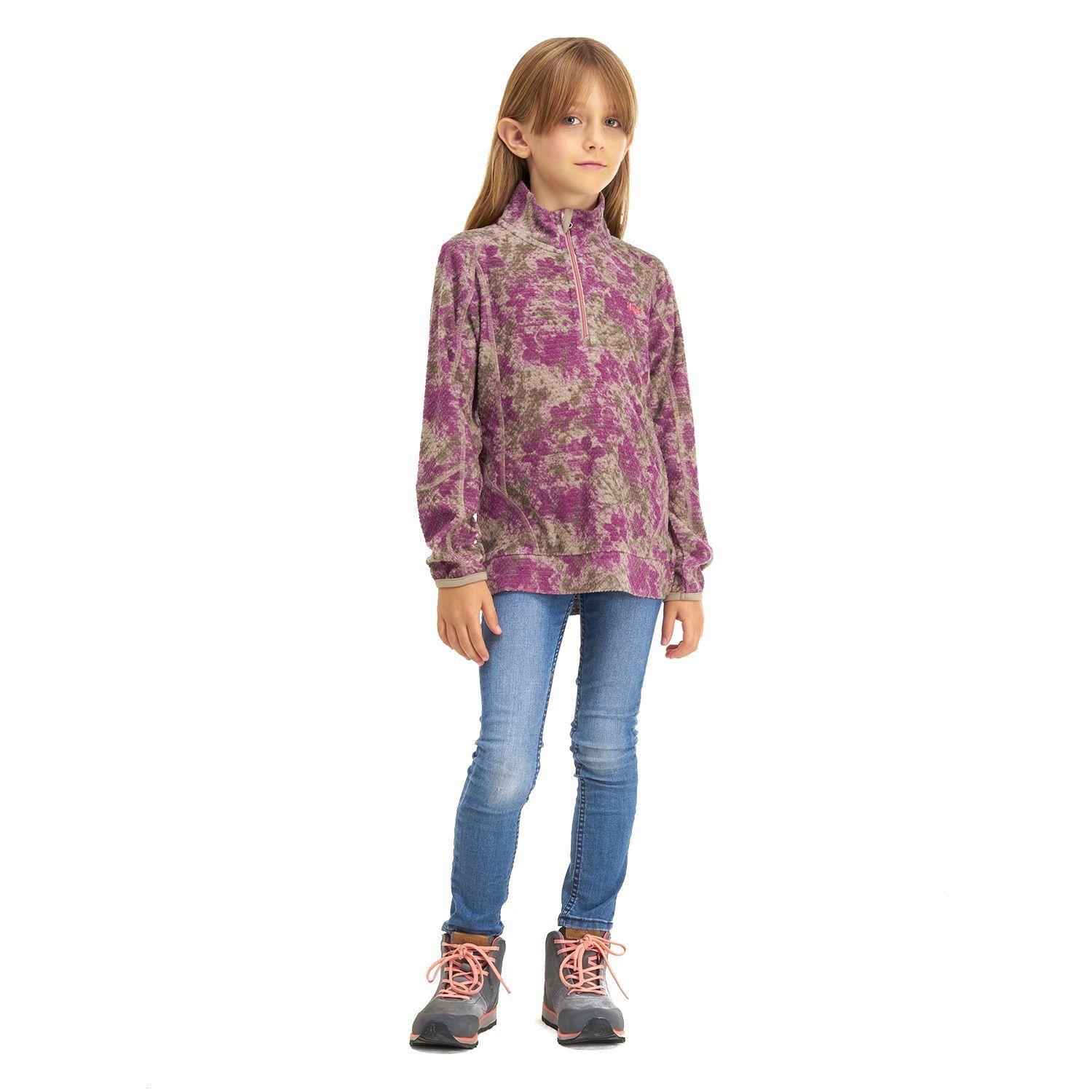 Poleron Niña Saltamontes Nano-F 1/4 Zip Print Crema Lippi-5