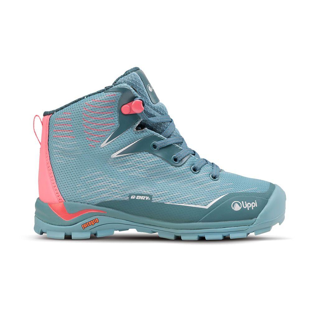 Botín Niña Intense Hike Kids Mid Turquesa Rosa Lippi-0