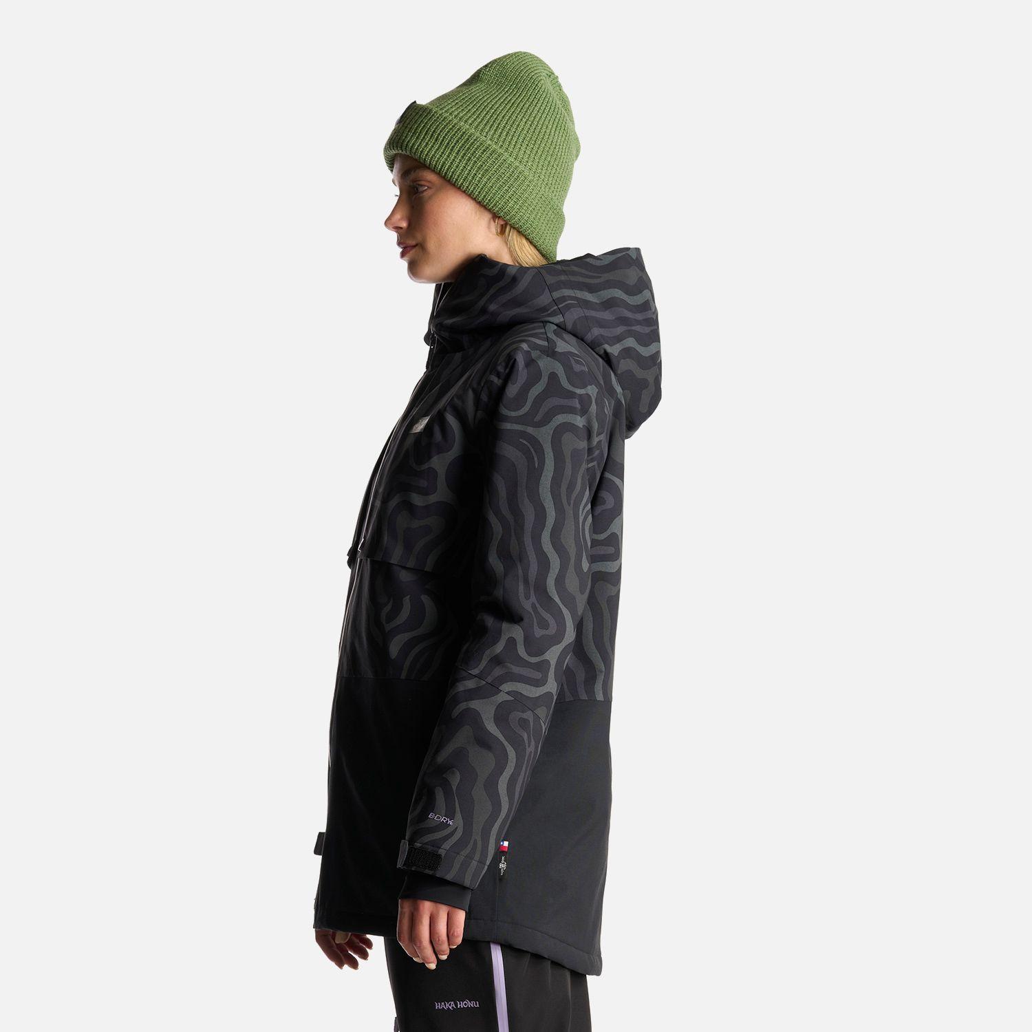 Chaqueta Mujer Yeti Print Negro Haka Honu I24-2