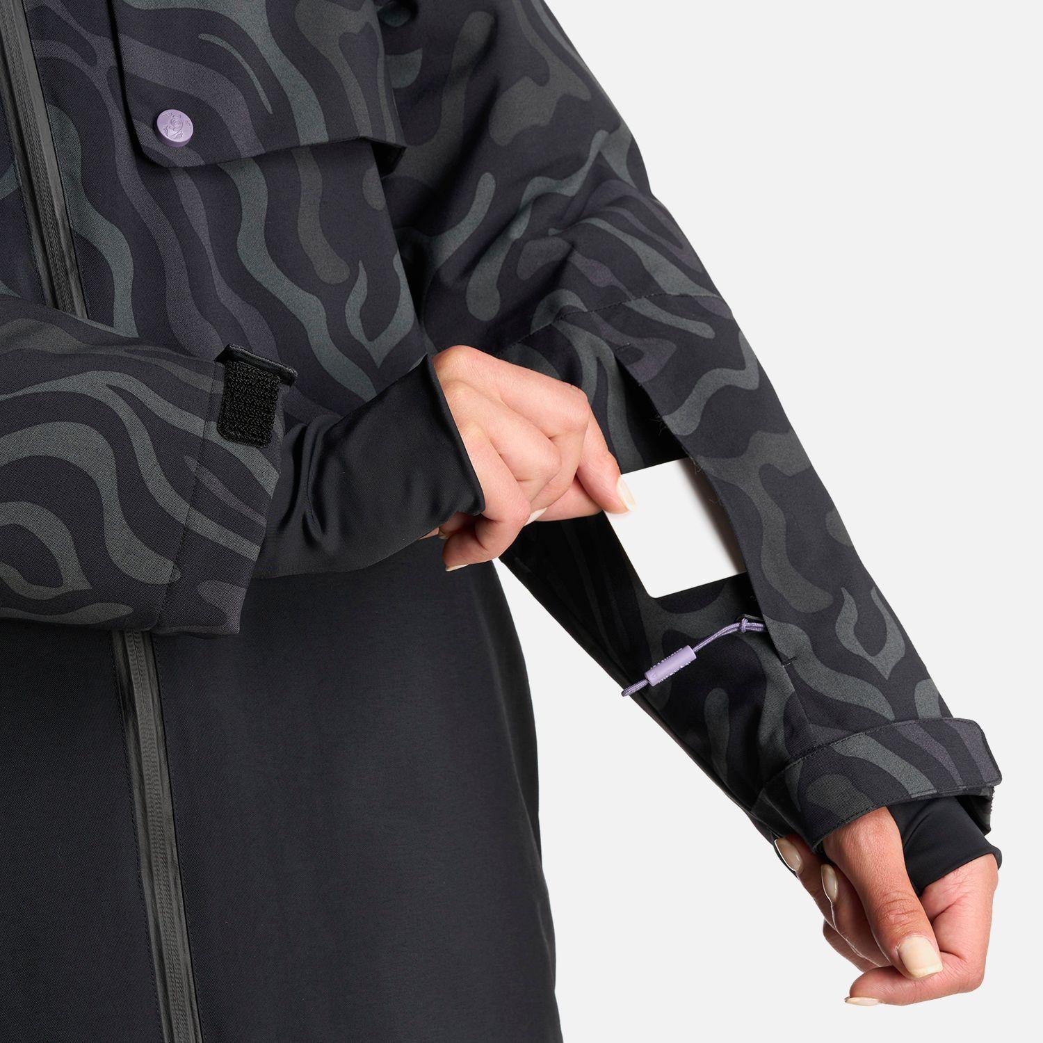 Chaqueta Mujer Yeti Print Negro Haka Honu I24-6