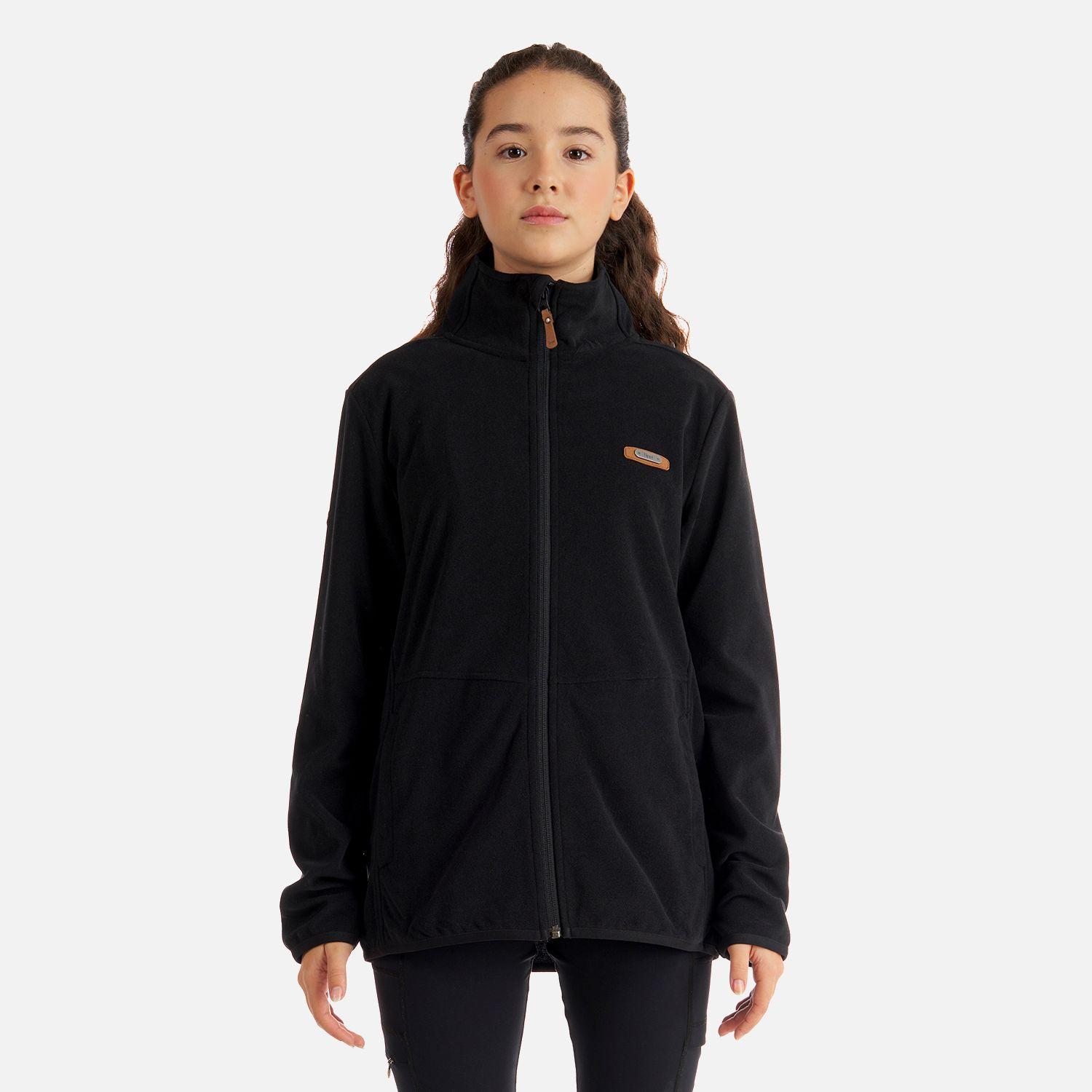 Poleron Teen Girl Stripes Nano-F Full Zip Negro Lippi I22-1