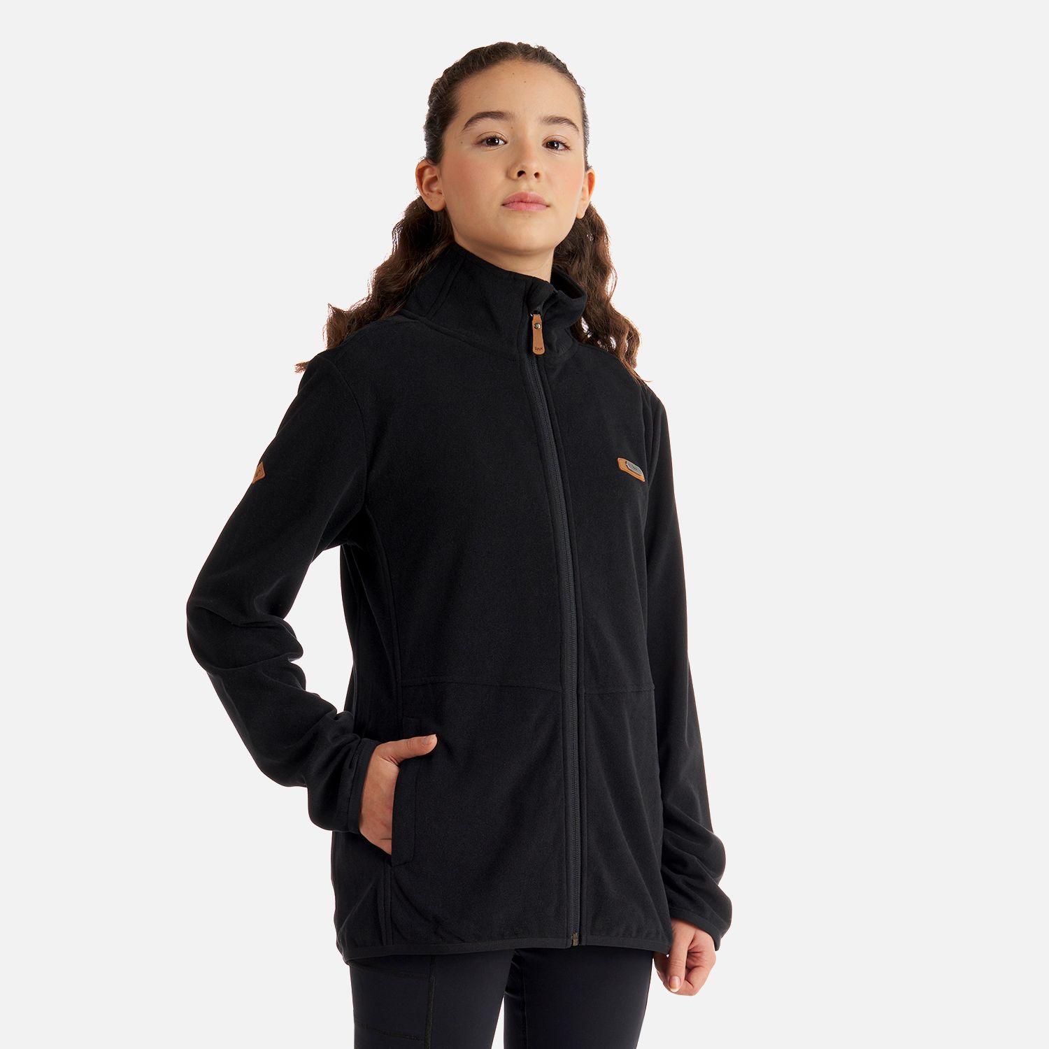 Poleron Teen Girl Stripes Nano-F Full Zip Negro Lippi I22-2