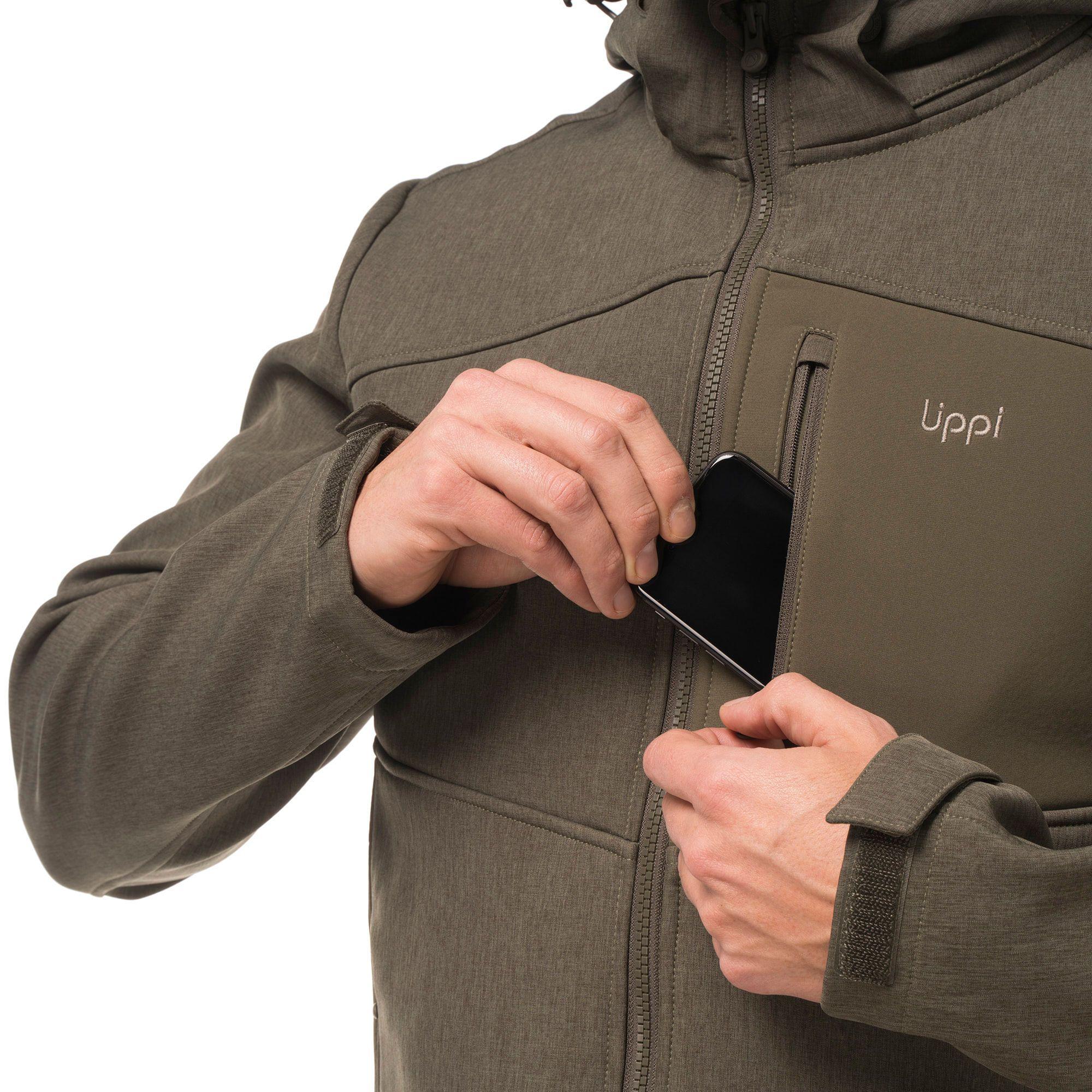 Chaqueta Hombre Macaya Softshell Hoody Jacket Melange Azul Grisaceo Lippi V20-4