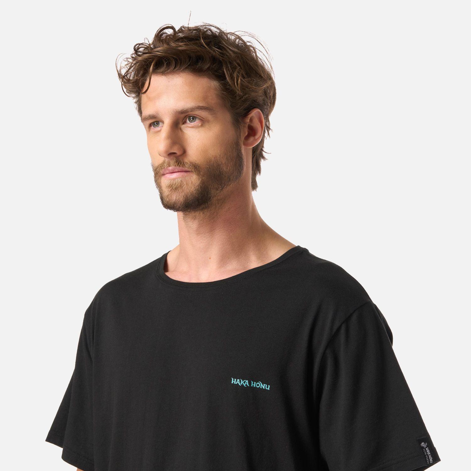 Polera Hombre Natural Negro Haka Honu V26-3