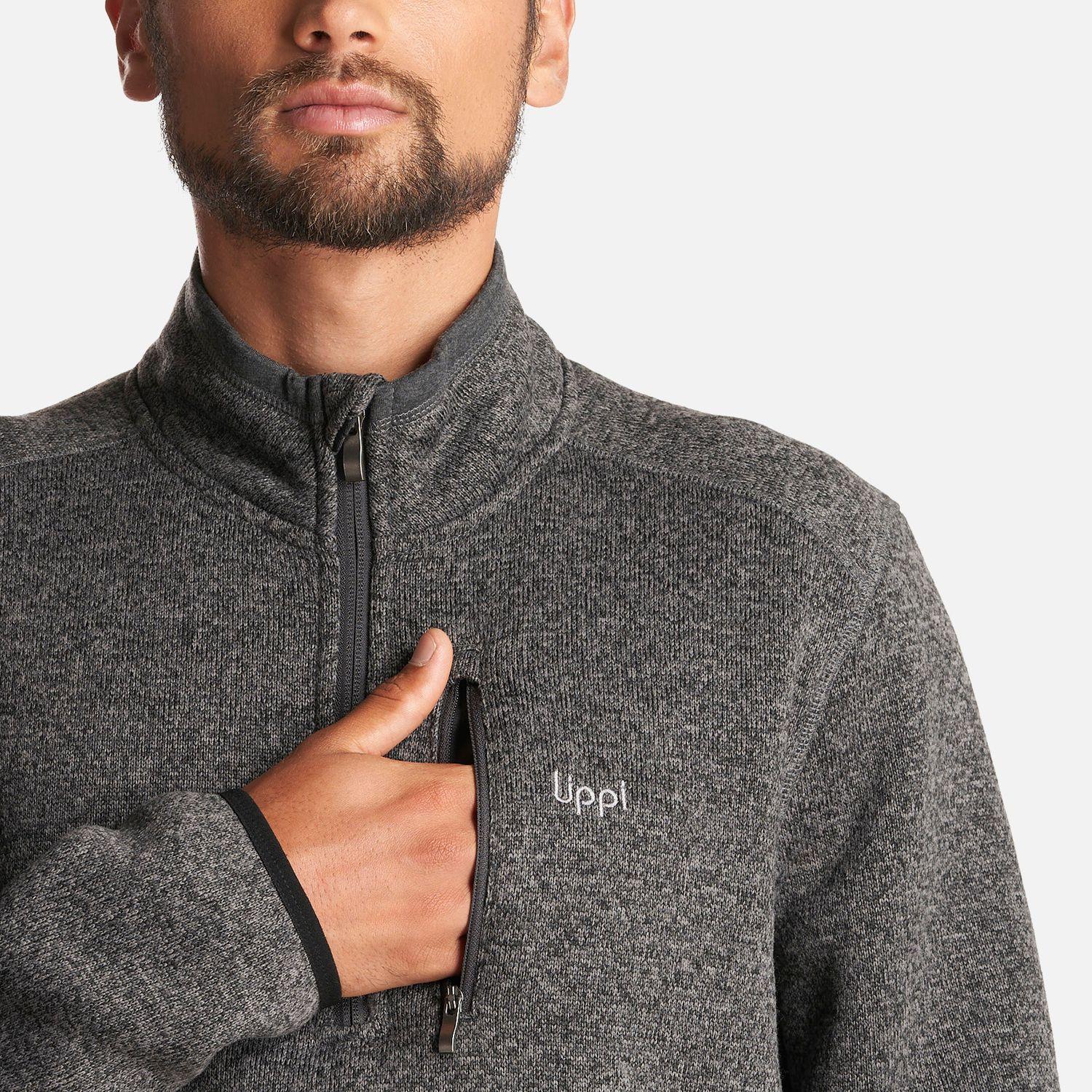 Poleron Hombre Coronado Therm-Pro Pullover Melange Negro Lippi-3