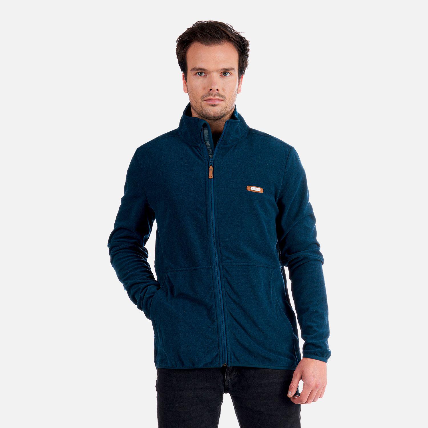 Poleron Hombre Stripes Nano-F Full Zip Azul Marino Lippi I23-1