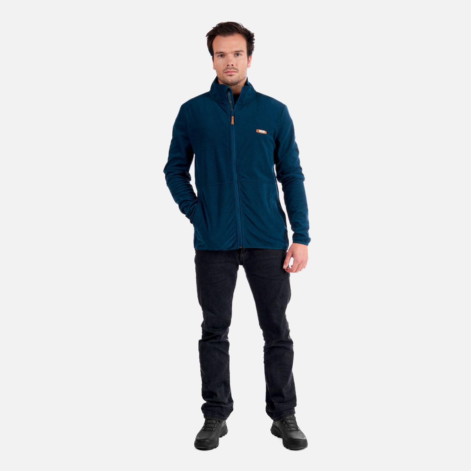 Poleron Hombre Stripes Nano-F Full Zip Azul Marino Lippi I23-7