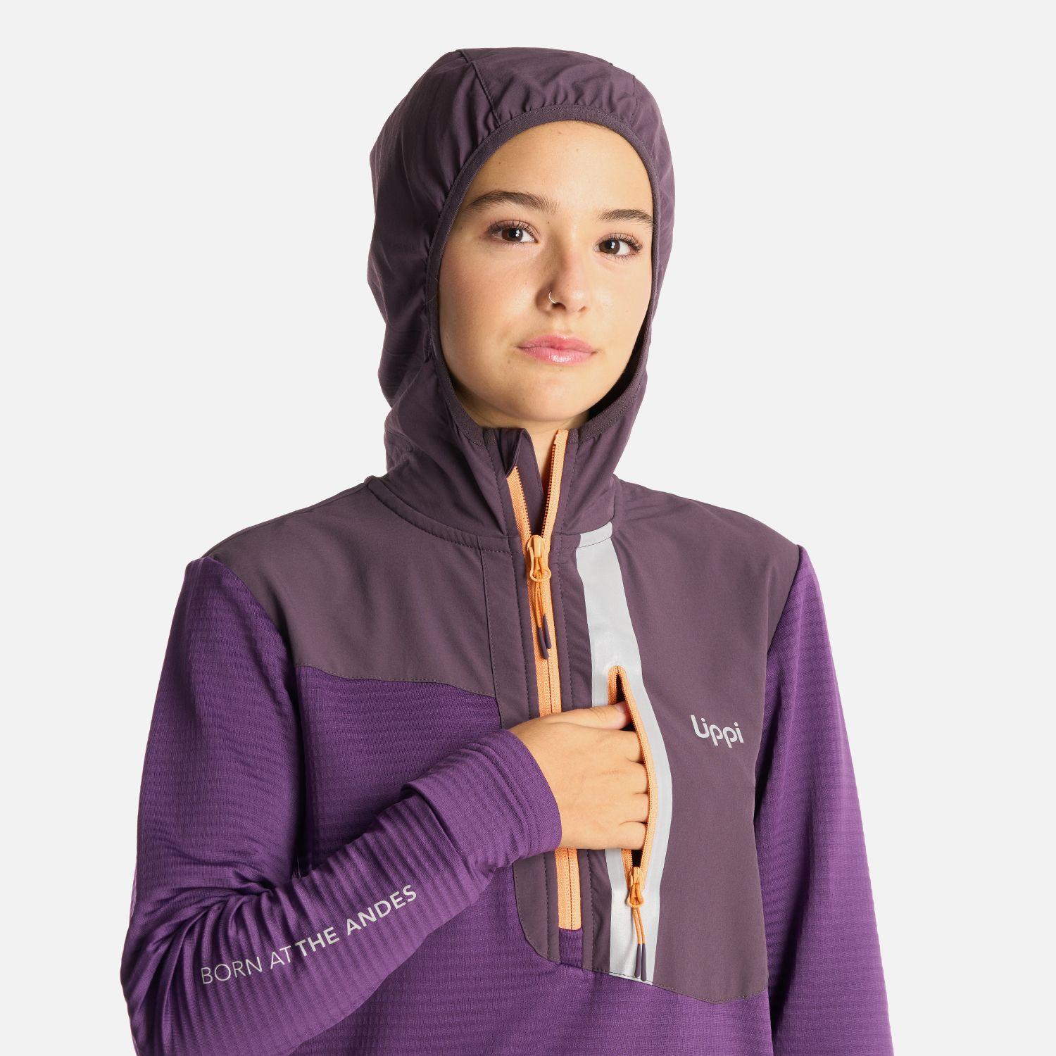 Poleron Teen Girl Karova 1/4 Zip Hoody Morado Lippi-4