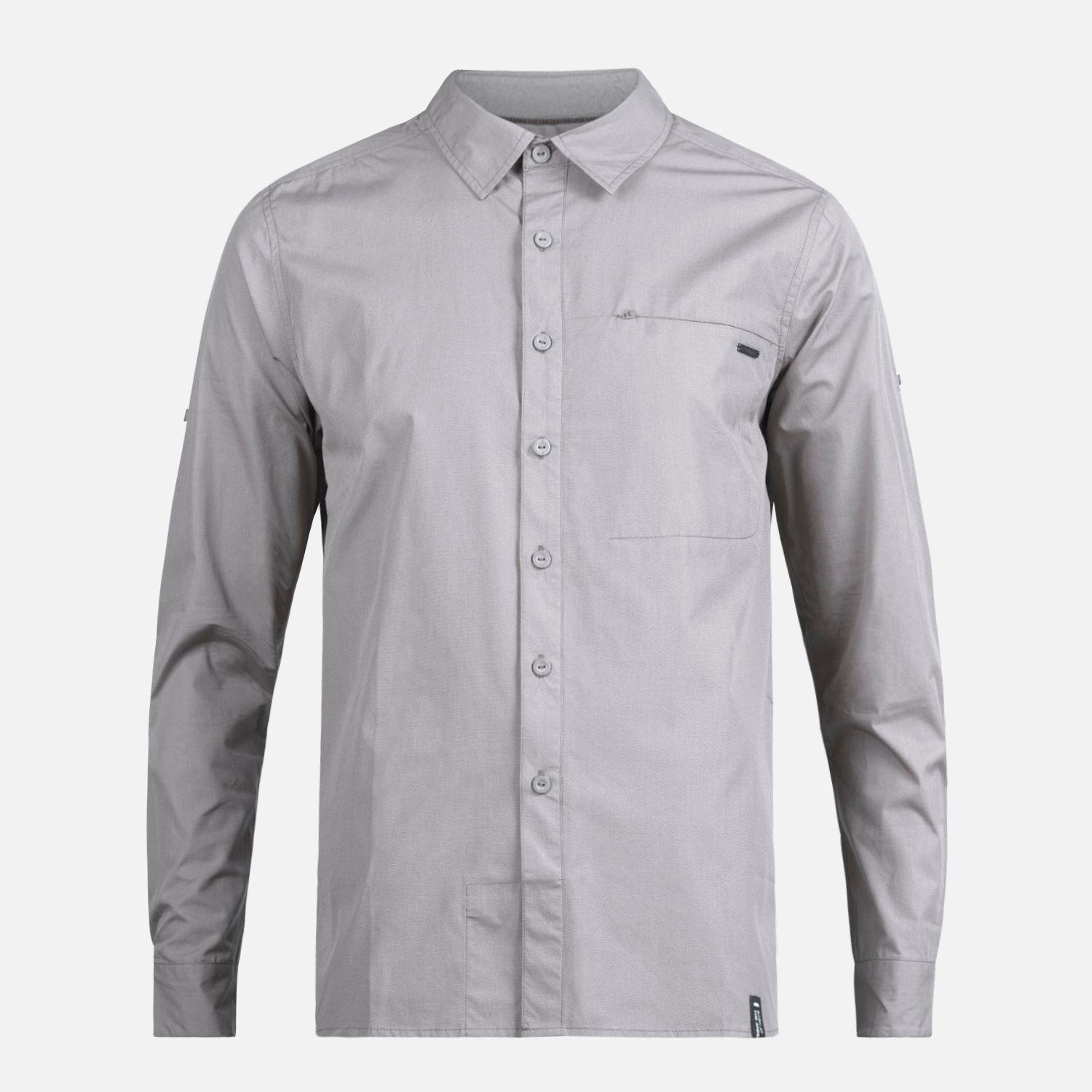 Camisa Hombre Alloy Long Sleeve Shirt Melange Gris Oscuro Lippi I23-0