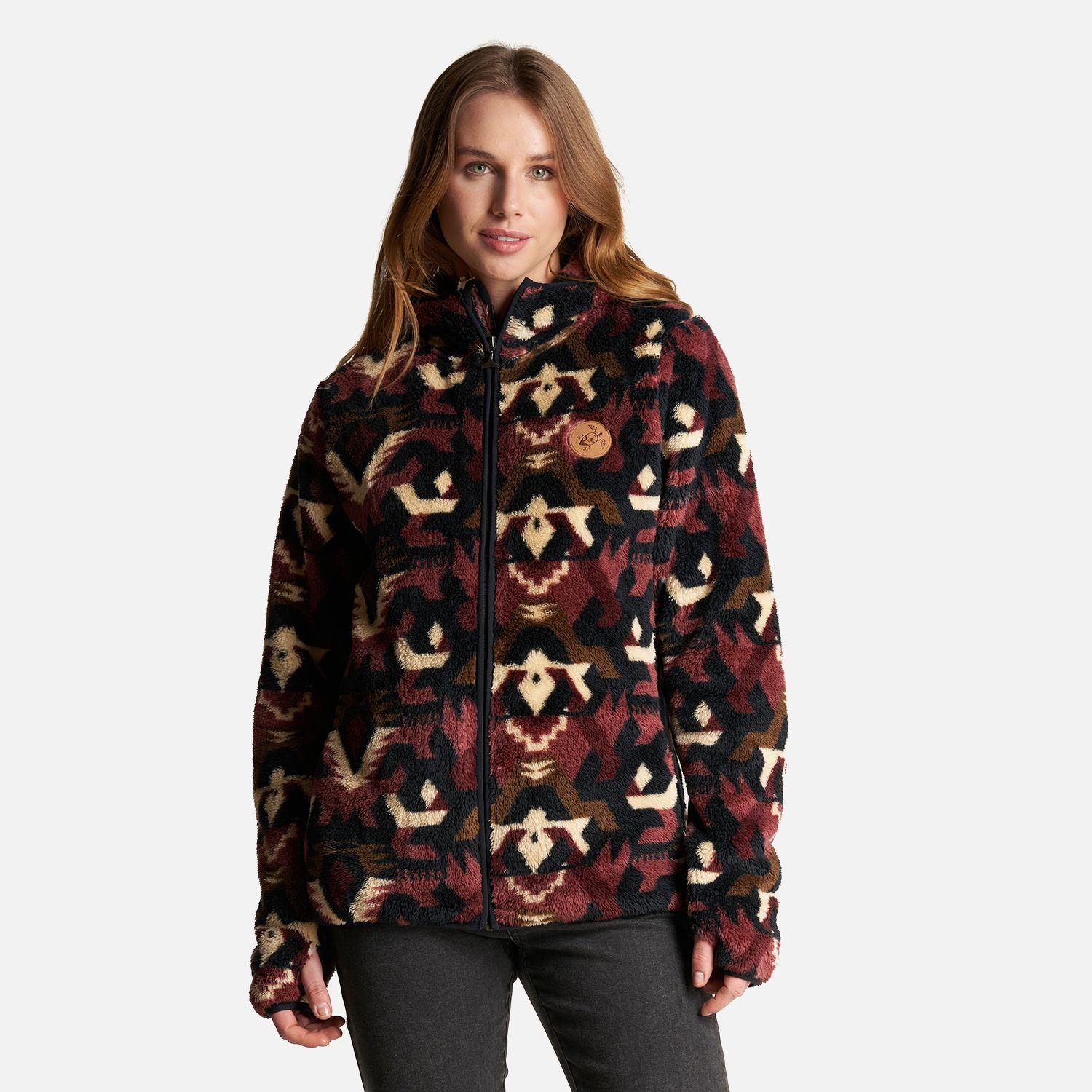 Chaqueta Mujer Calur-Oso Print Burdeo Haka Honu V23-1
