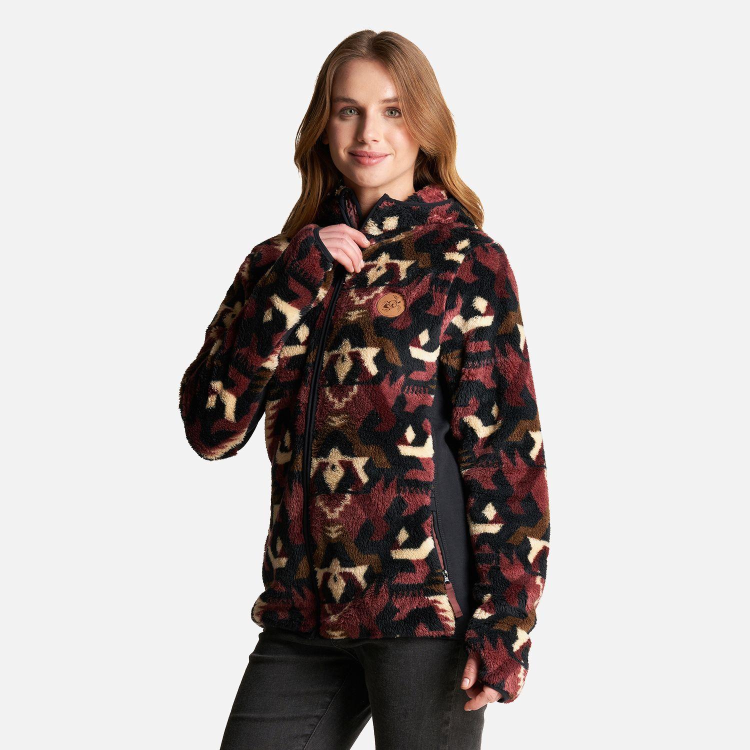 Chaqueta Mujer Calur-Oso Print Burdeo Haka Honu V23-2