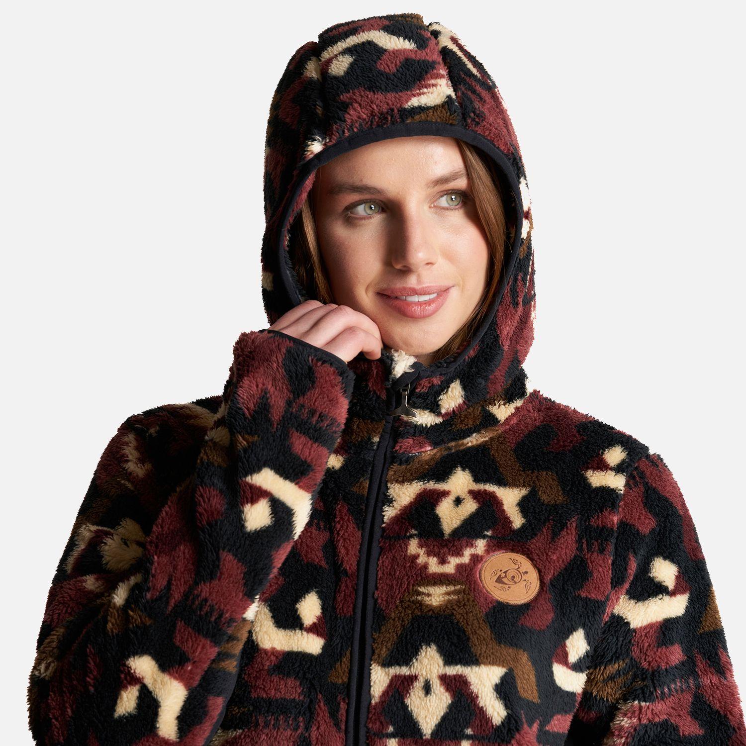 Chaqueta Mujer Calur-Oso Print Burdeo Haka Honu V23-4