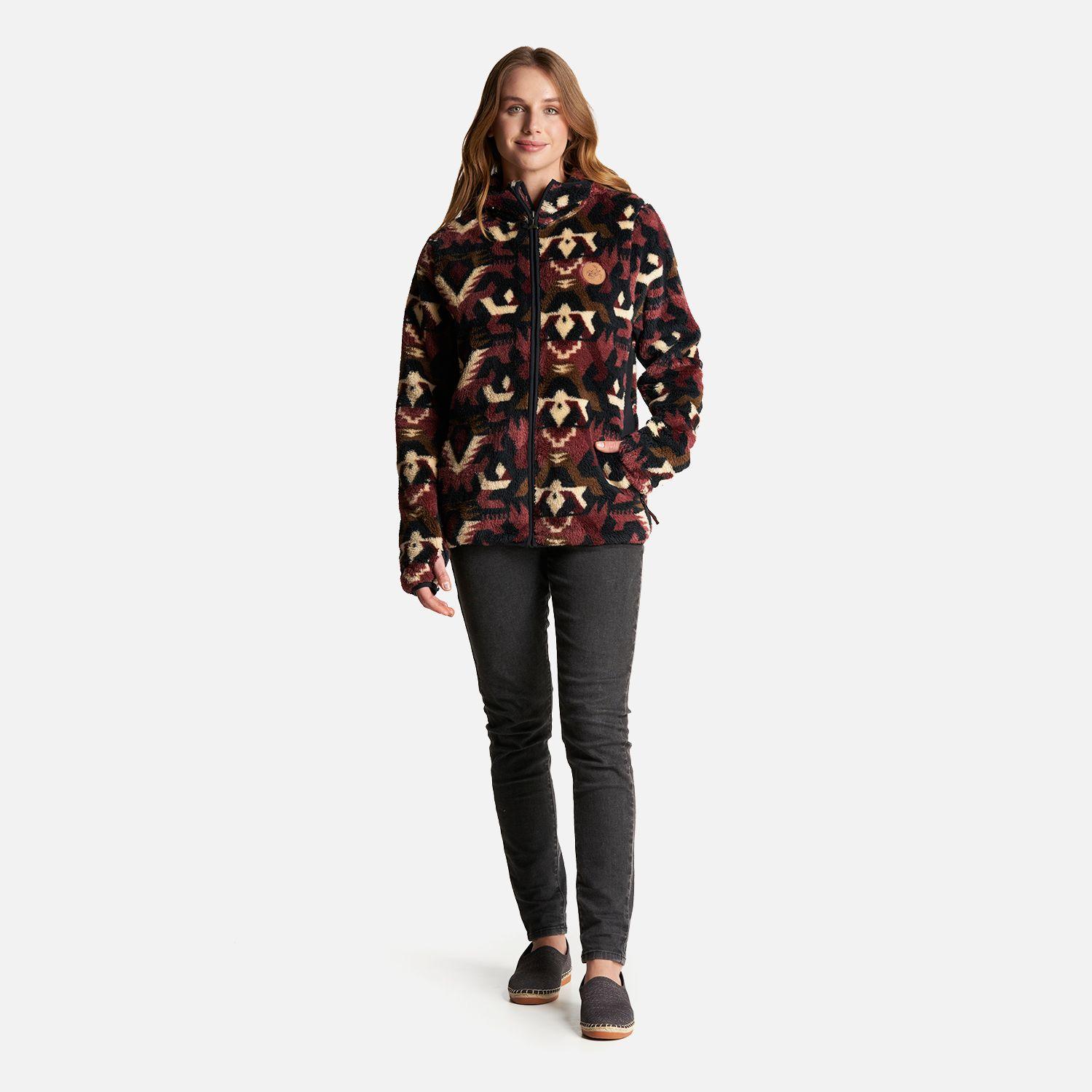 Chaqueta Mujer Calur-Oso Print Burdeo Haka Honu V23-6