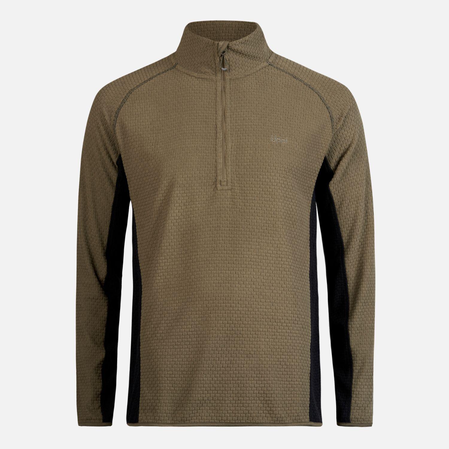 Poleron Hombre Jacaranda Nano-F 1/4 Zip Verde Militar Lippi-0